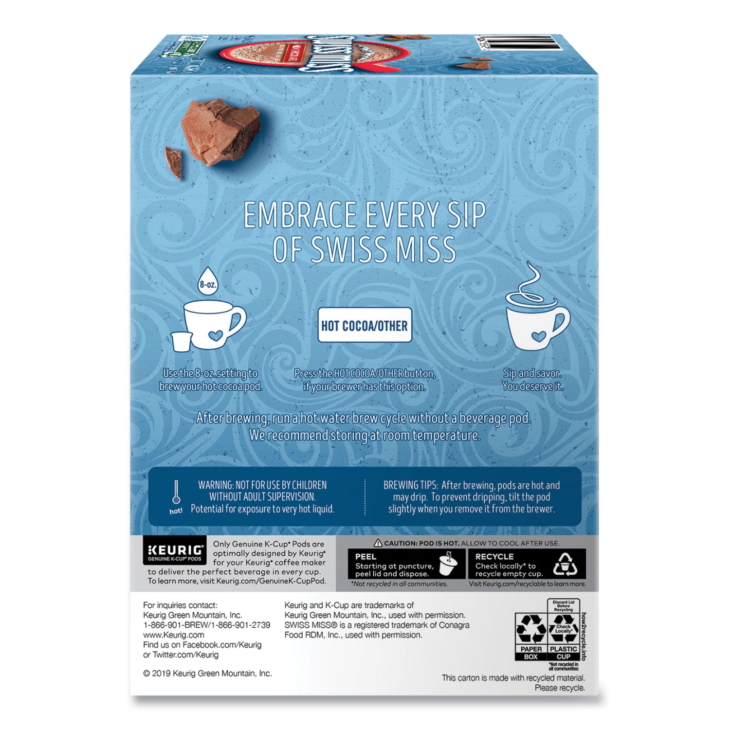 Swiss Miss® Milk Chocolate Hot Cocoa K-Cups, 22/box