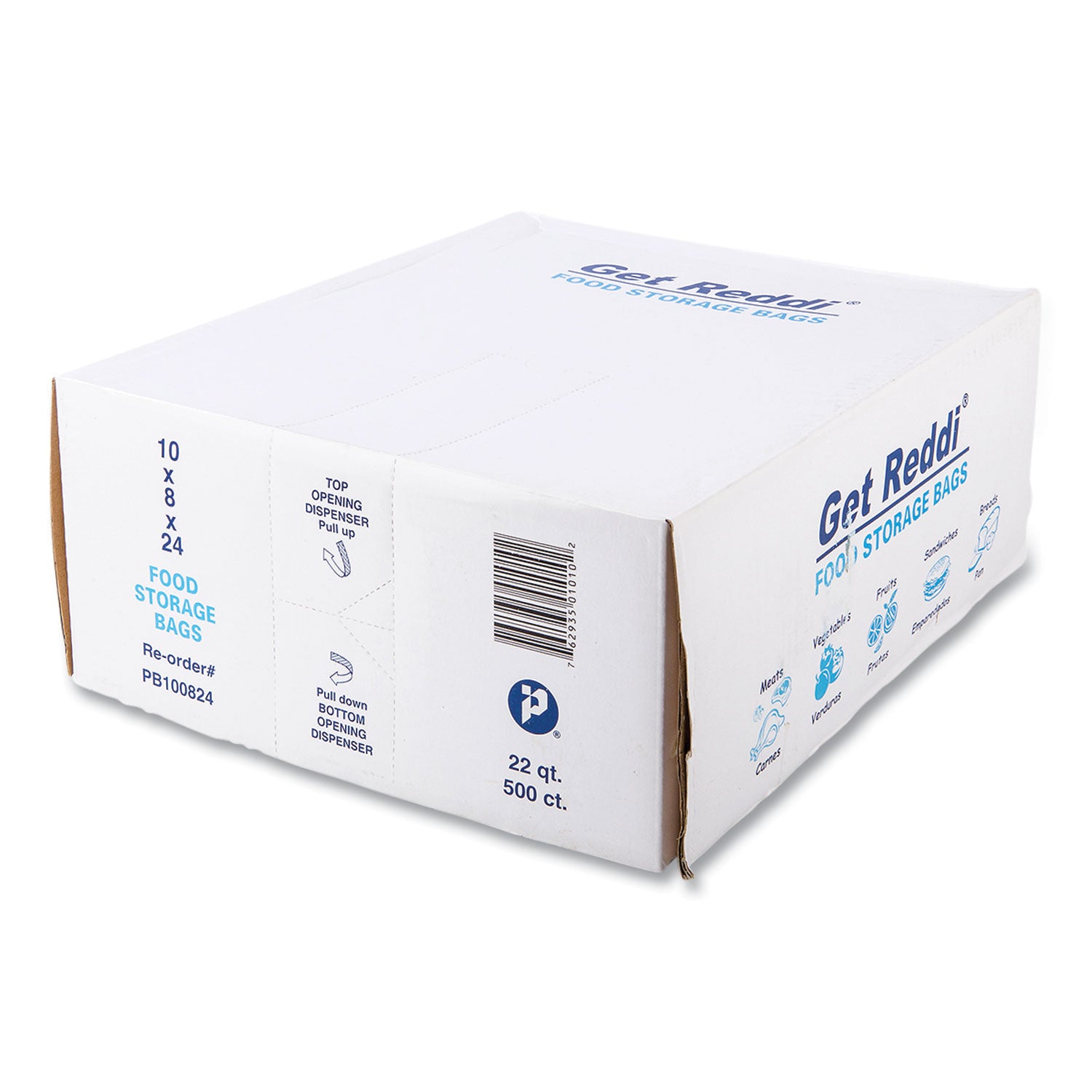 Inteplast Group Food Bags, 5.5 gal, 10" x 8" x 24", Clear, 500/Carton