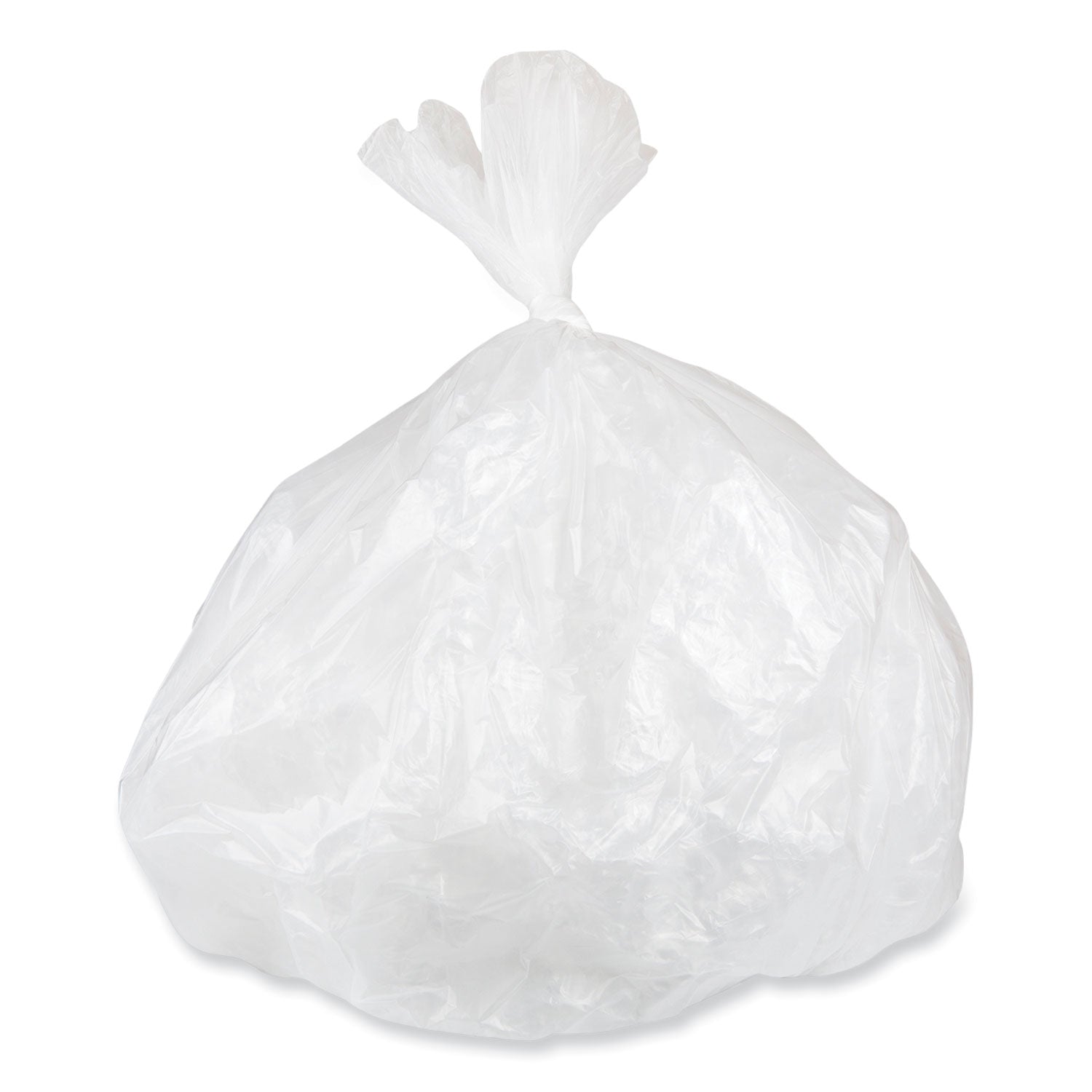 Inteplast Group Low-Density Commercial Can Liners, 10 gal, 0.35 mil, 24" x 24", Clear, Perforated Roll, 50 Bags/Roll, 20 Rolls/Carton