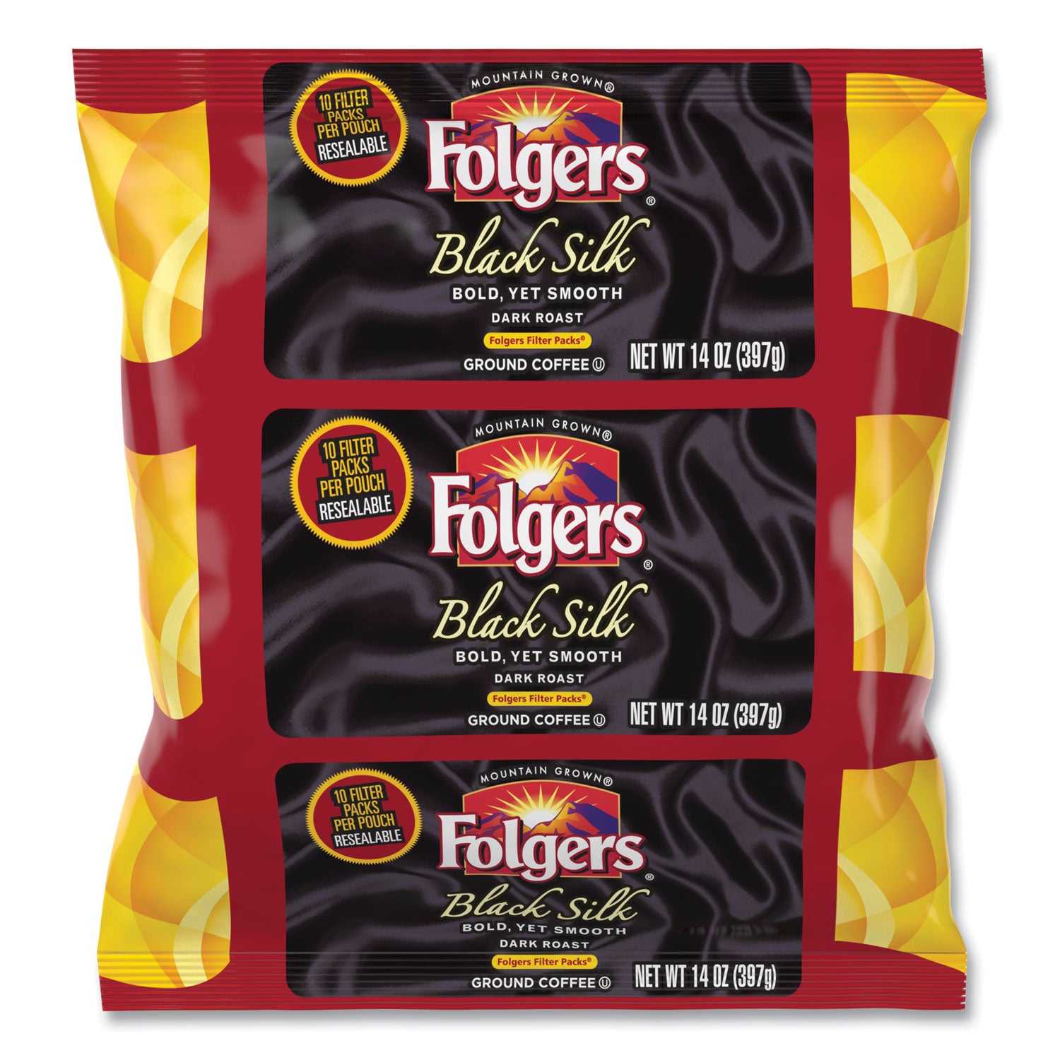 Folgers® Coffee Filter Packs, Black Silk, 1.4 Oz Pack, 40packs/carton