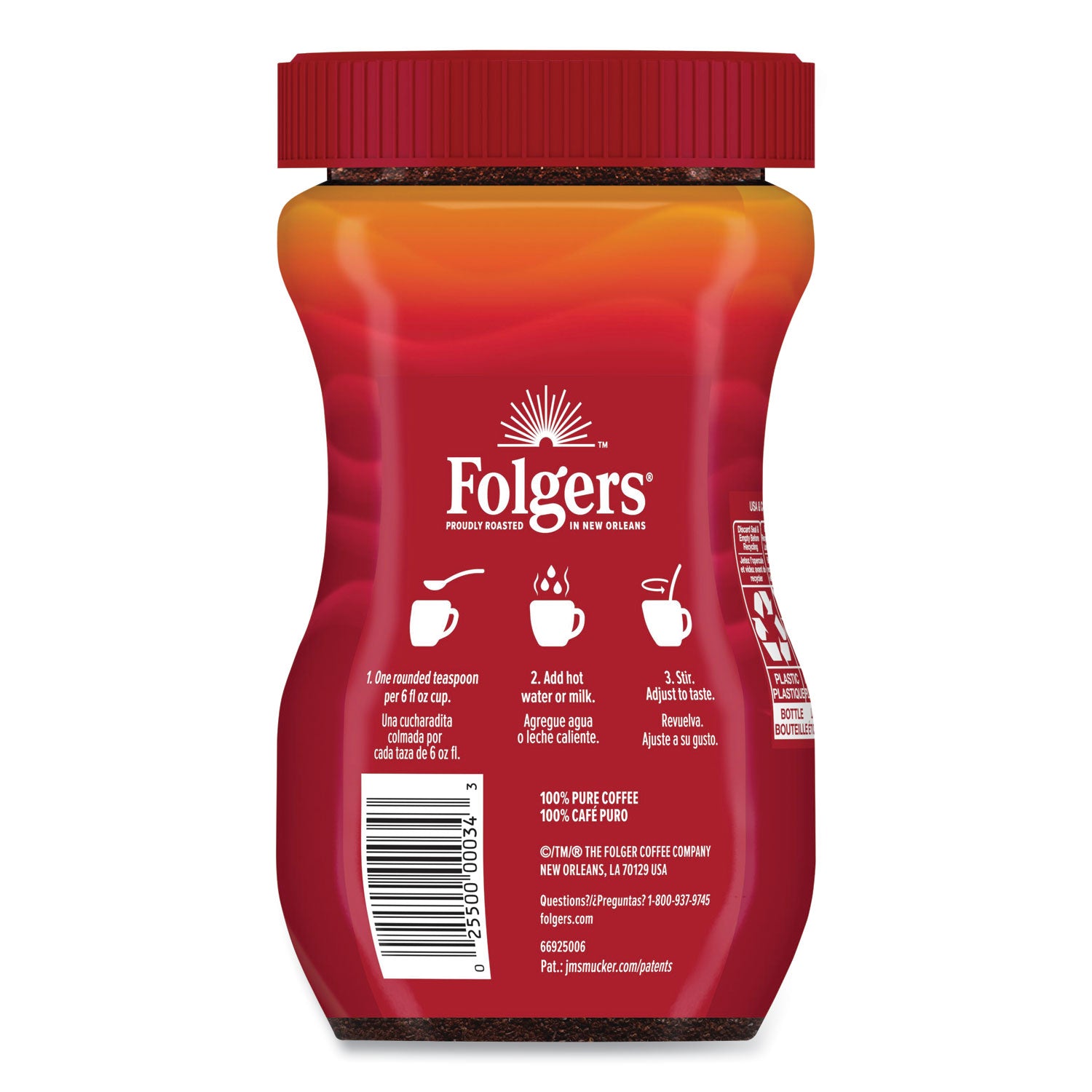 Folgers® Instant Coffee Crystals, Classic Roast, 8 Oz Jar, Medium