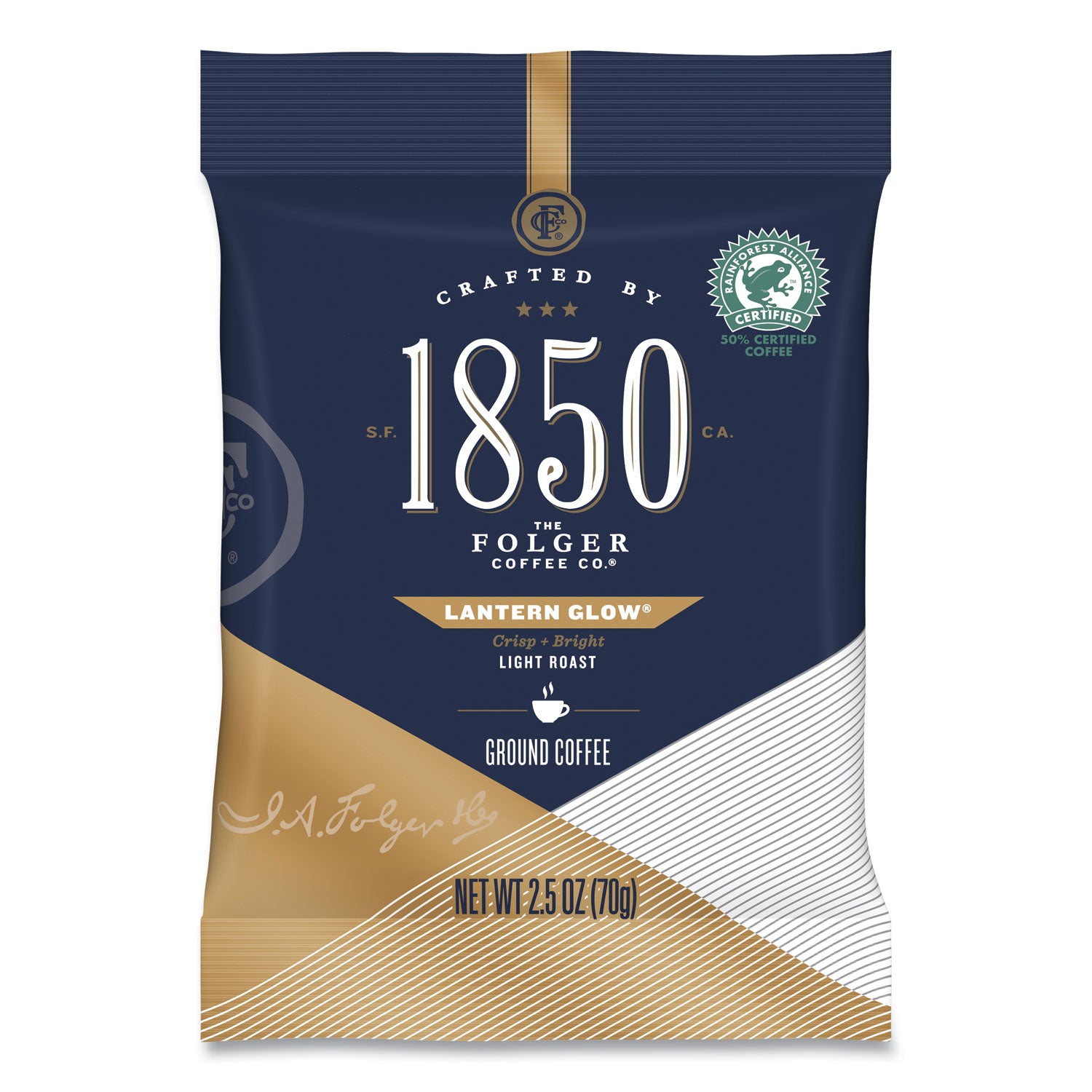 1850 Coffee Fraction Packs, Lantern Glow, Light Roast, 2.5 Oz Pack, 24 Packs/carton
