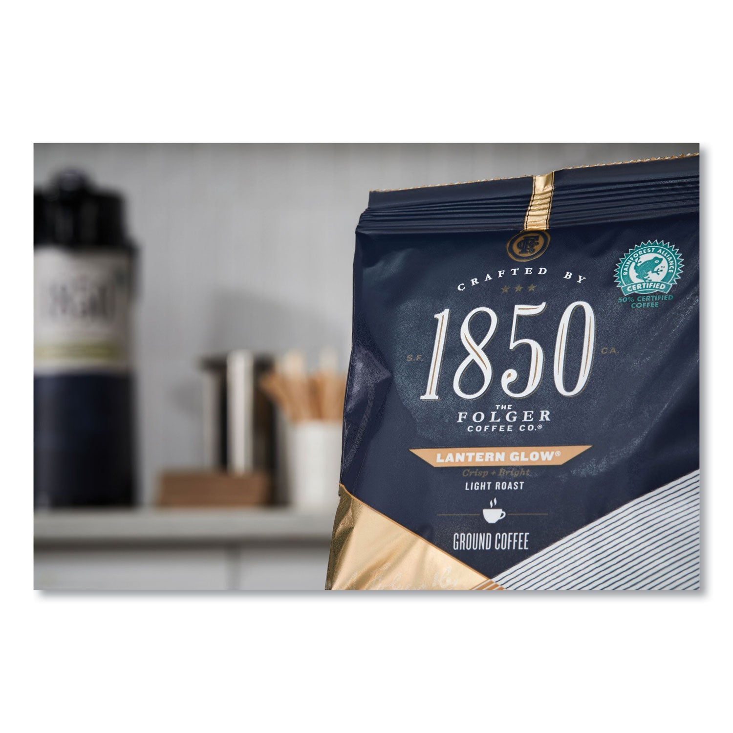 1850 Coffee Fraction Packs, Lantern Glow, Light Roast, 2.5 Oz Pack, 24 Packs/carton