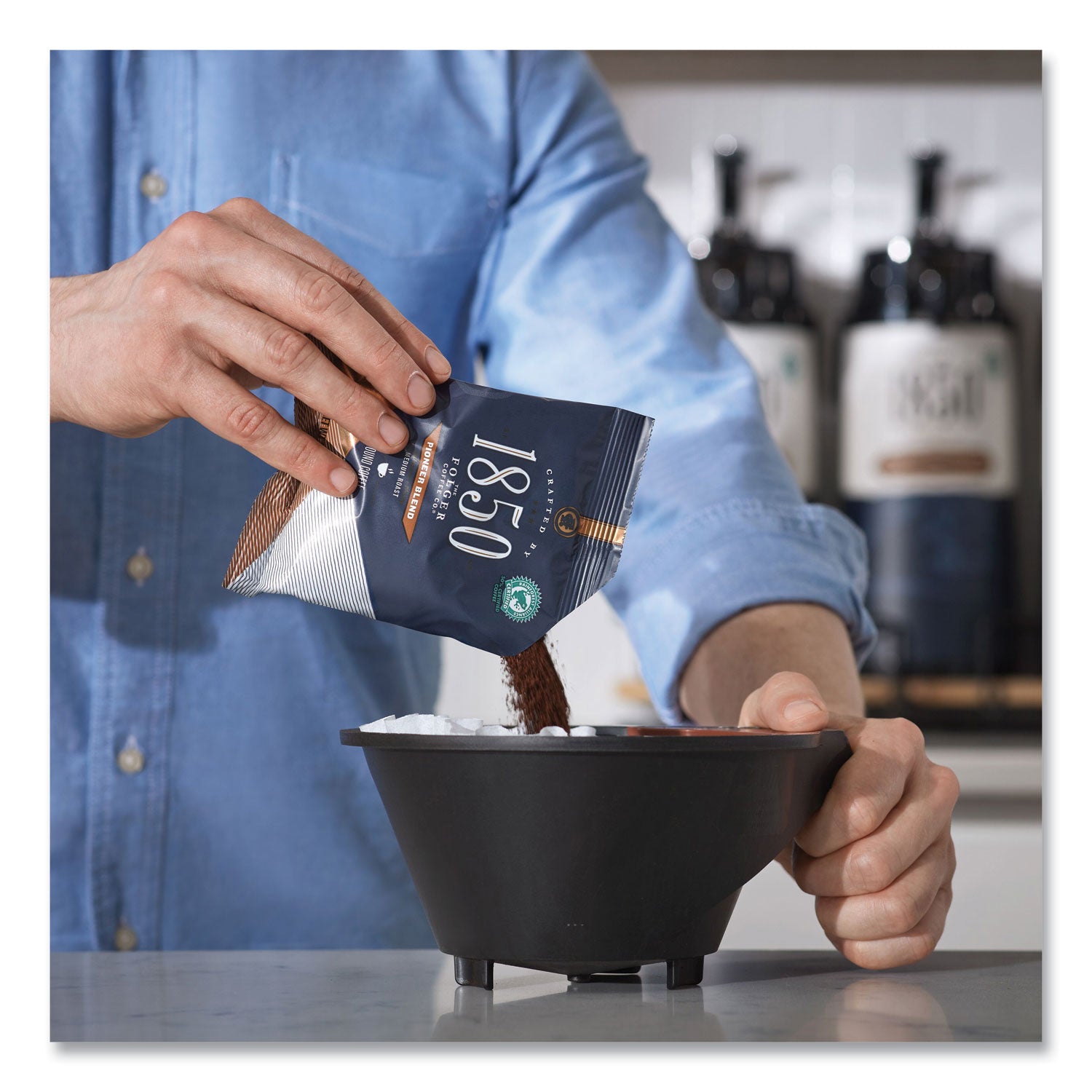 1850 Coffee Fraction Packs, Pioneer Blend, Medium Roast, 2.5 Oz Pack, 24 Packs/carton