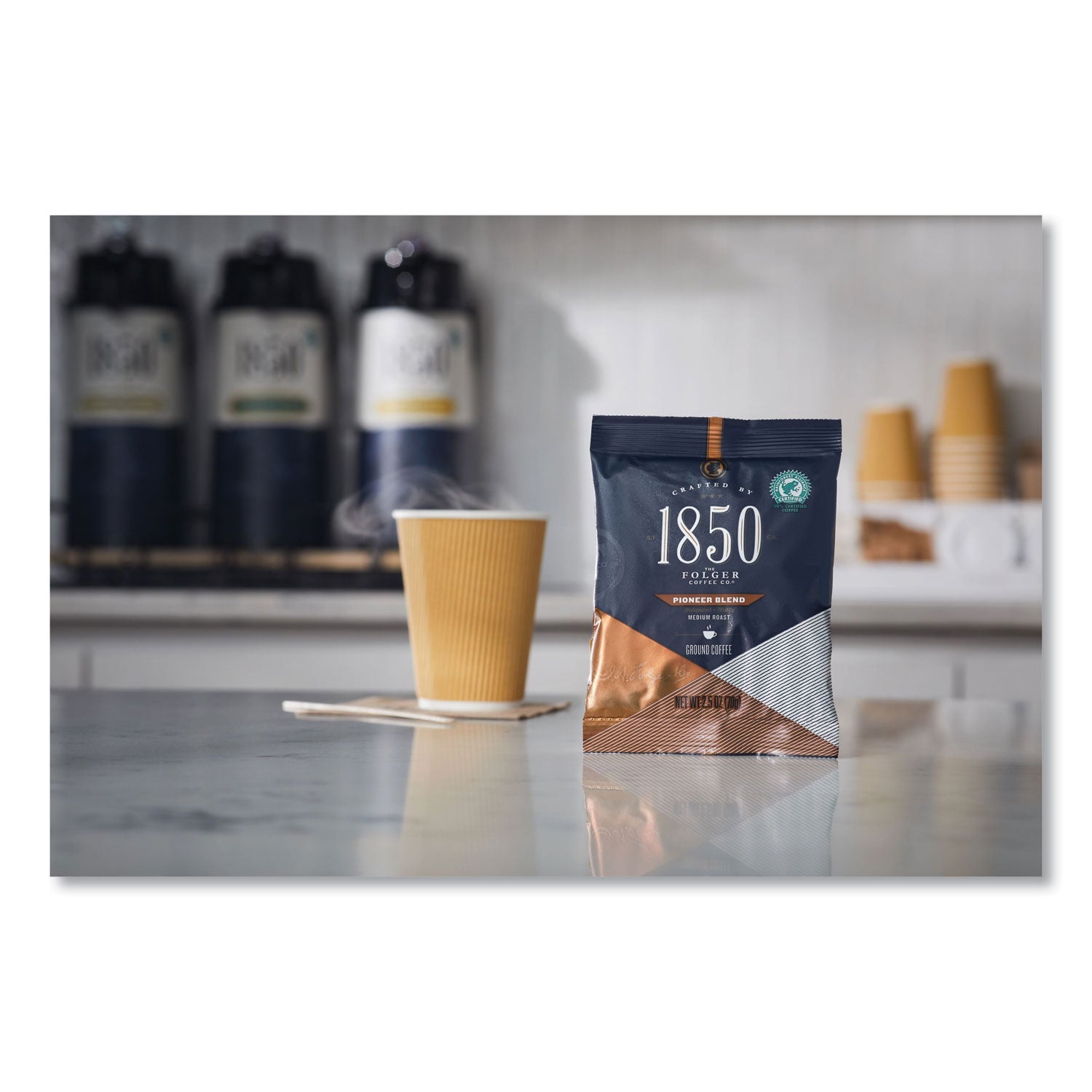 1850 Coffee Fraction Packs, Pioneer Blend, Medium Roast, 2.5 Oz Pack, 24 Packs/carton