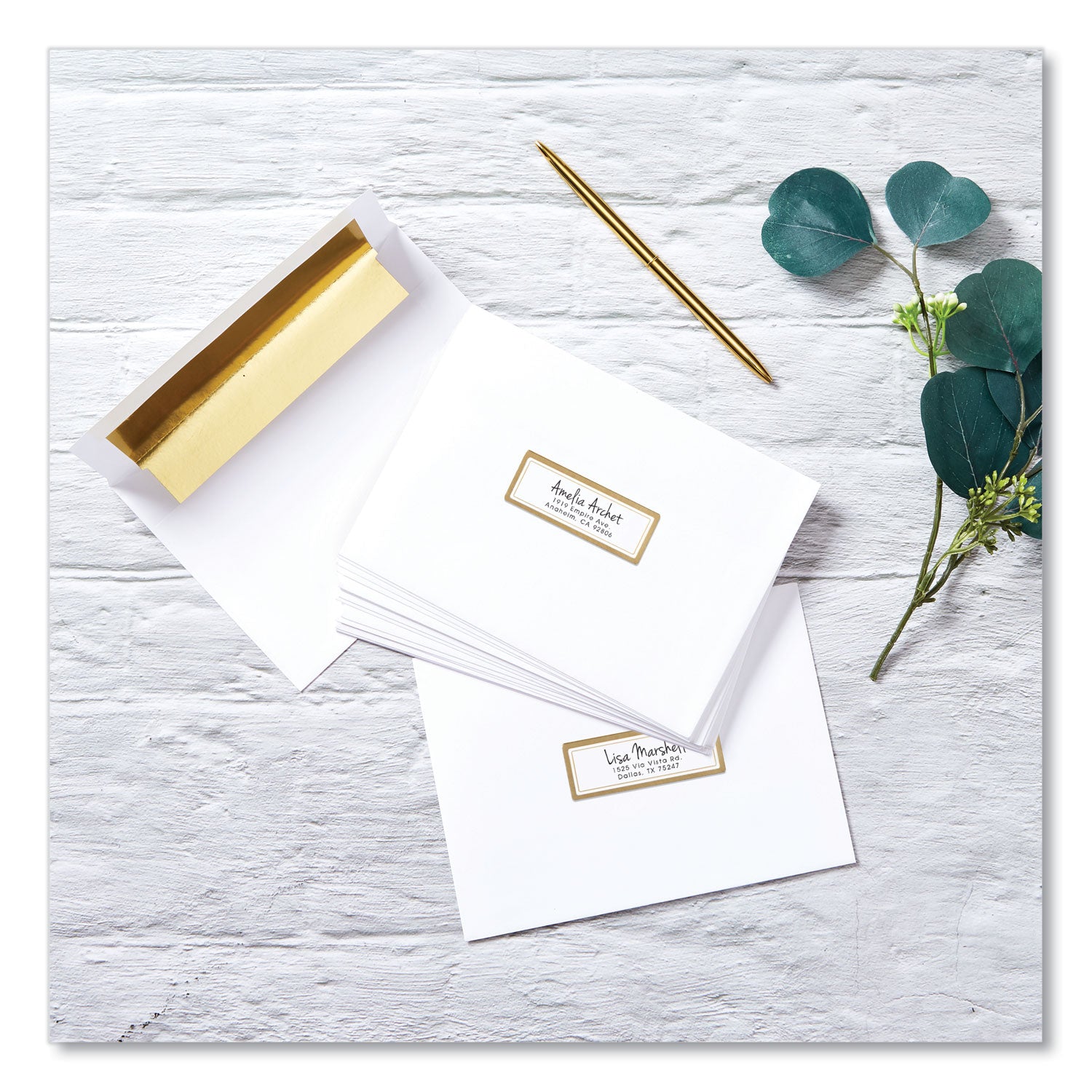 Avery® White Easy Peel Mailing Labels with Metallic Border, Inkjet/Laser Printers, 1 x 2.63, White, 30/Sheet, 10 Sheets/Pack