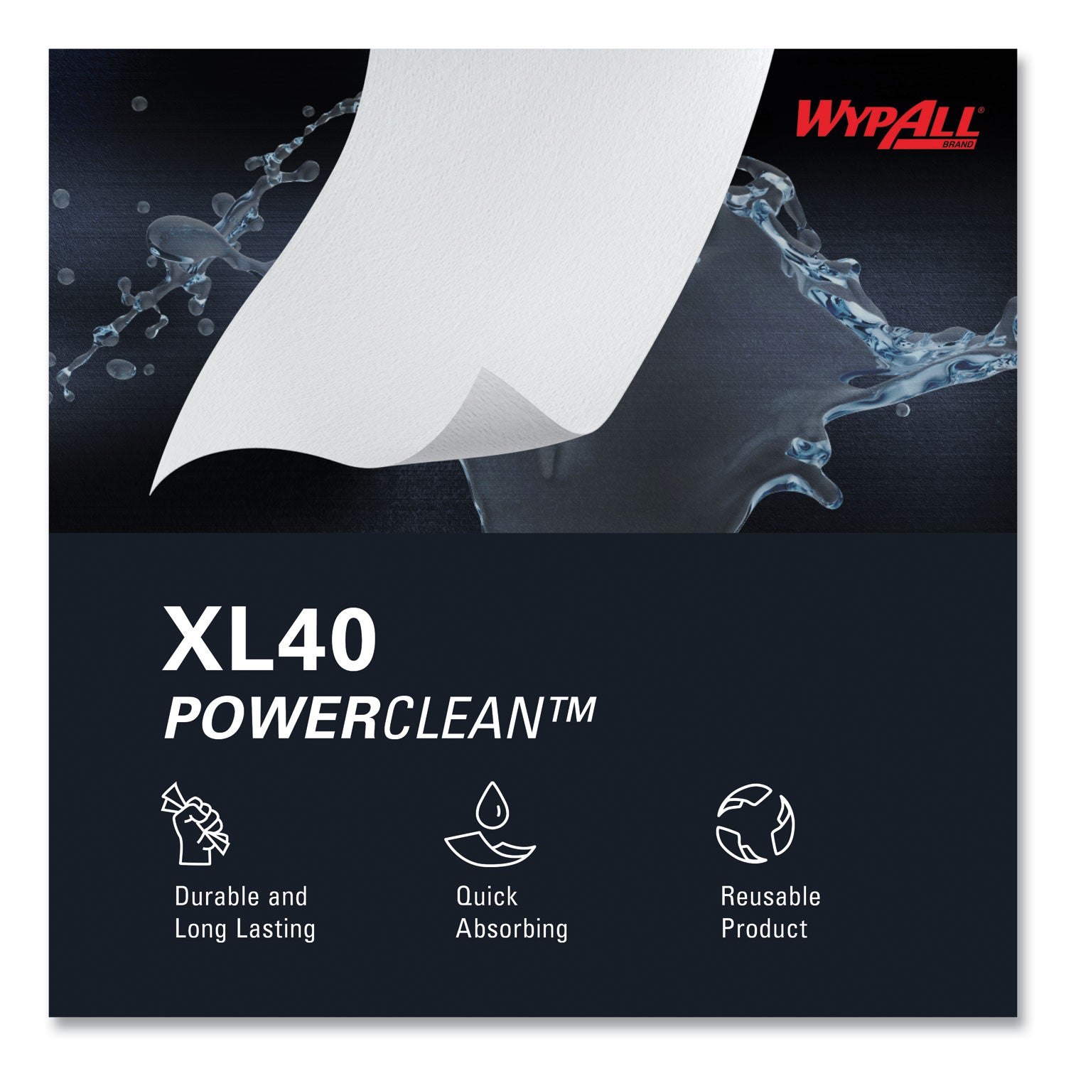 WypAll® L40 Towels, 1/4 Fold, 12.5 x 12, White, 56/Box, 18 Packs/Carton