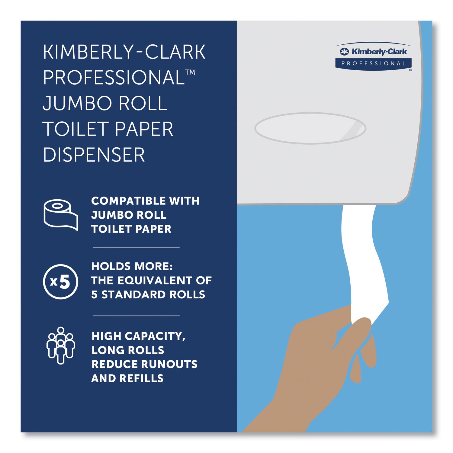 Kimberly-Clark Professional* Jrt Jr. Escort Jumbo Roll Bath Tissue Dispenser, 16 X 5.75 X 13.88, Pearl White