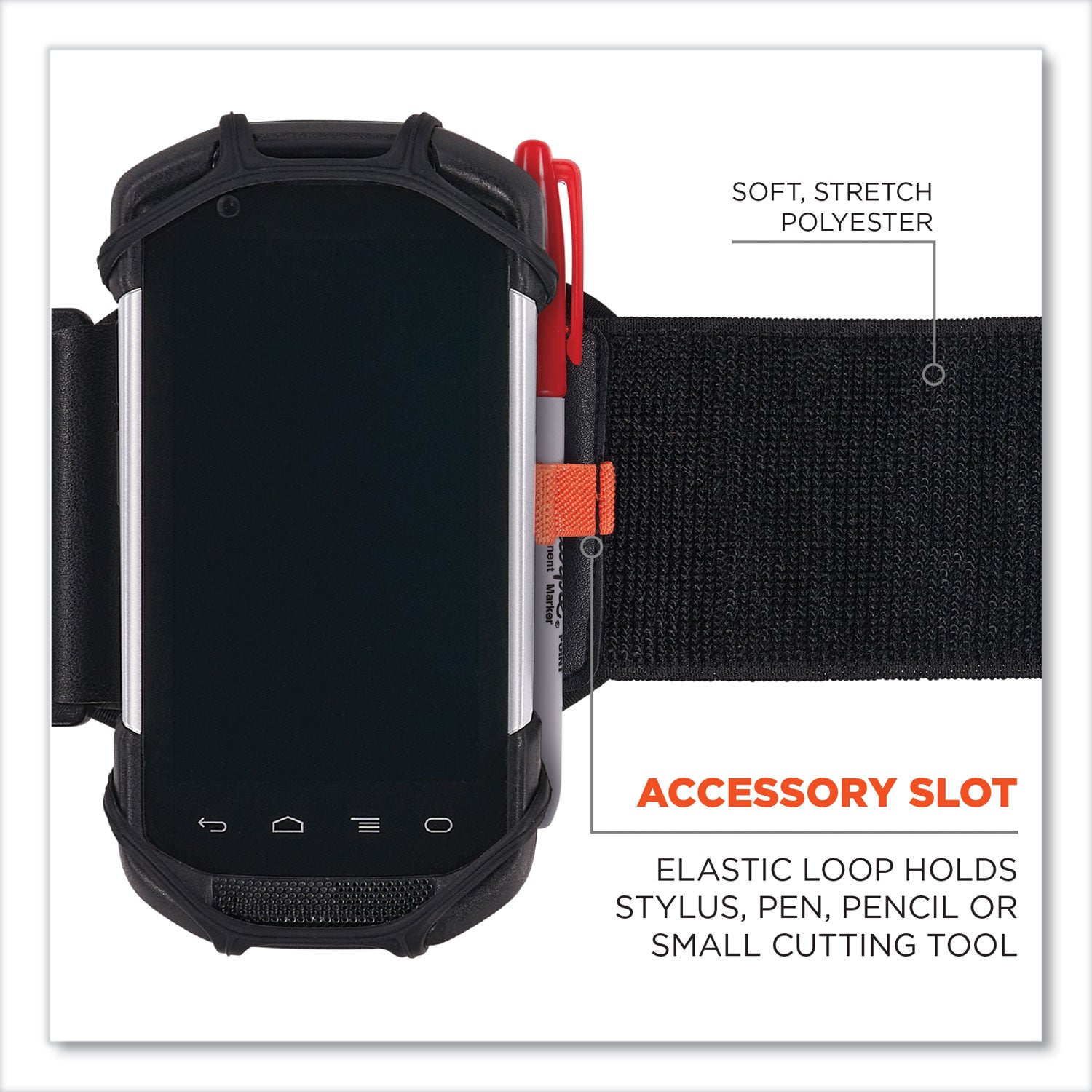 ergodyne® Squids 5545 Arm and Wrist Scanner Mount, Large 7 x 8.5 x 1.5, Elastic, Black