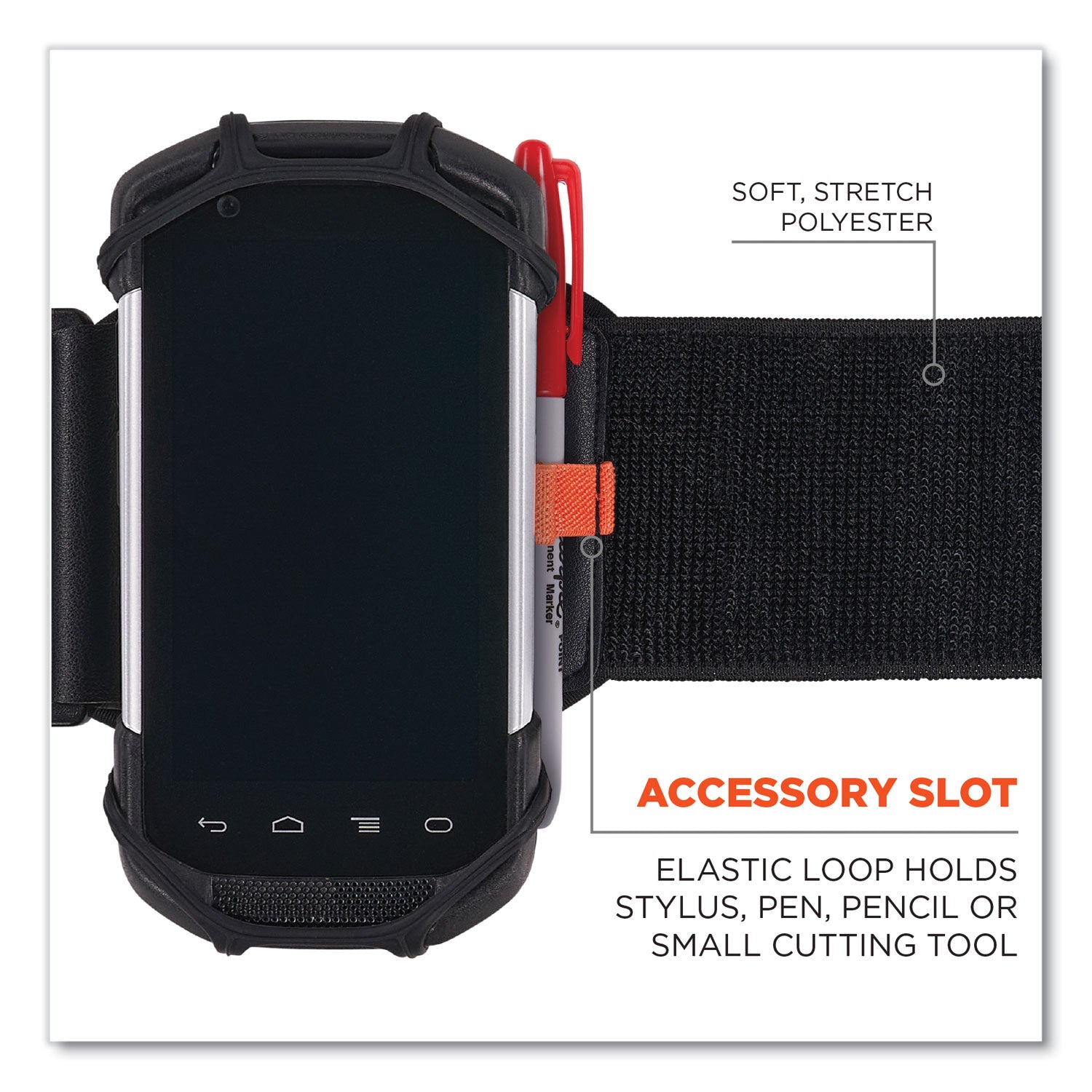 ergodyne® Squids 5545 Arm and Wrist Scanner Mount, Small, 7 x 8.5 x 1.5, Elastic, Black