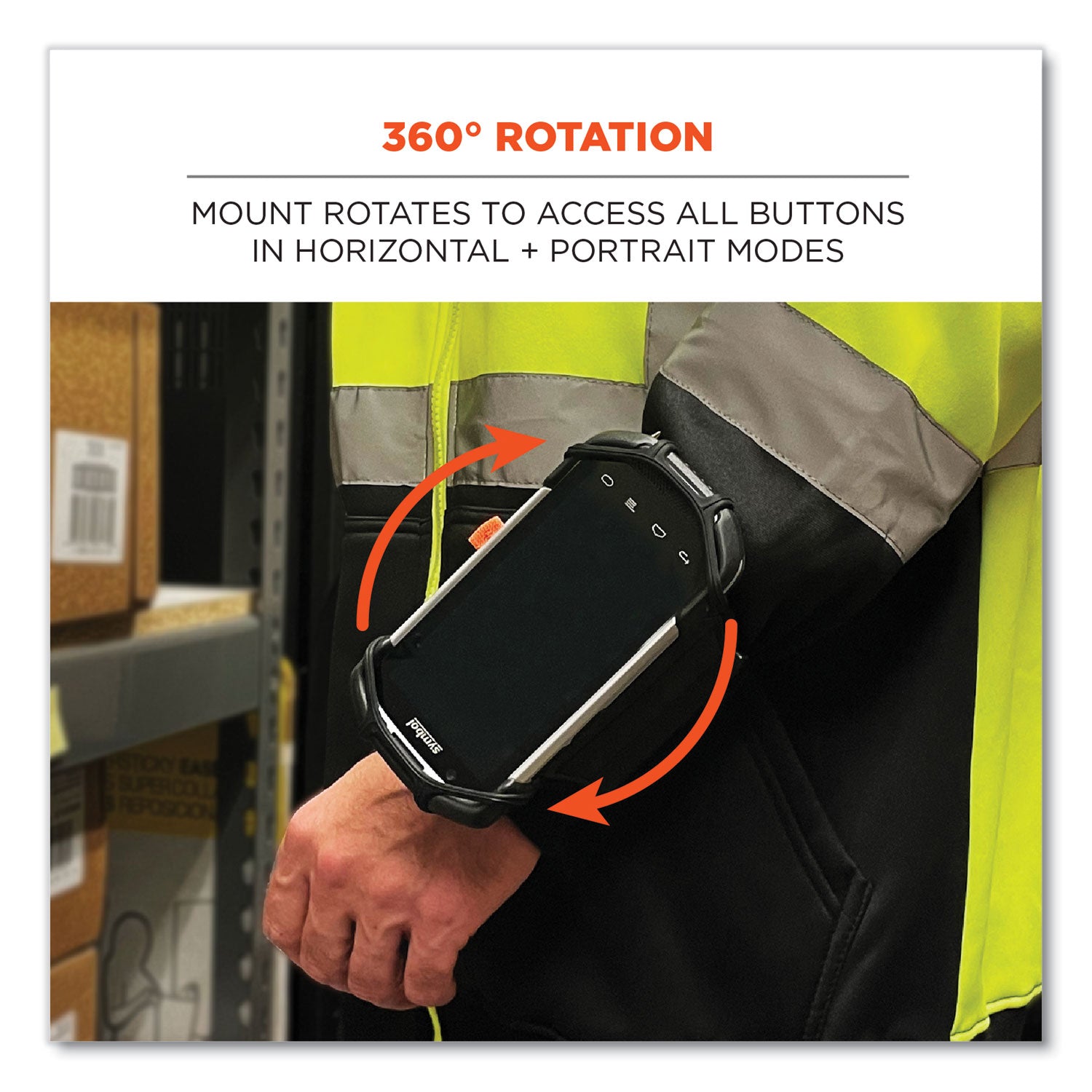 ergodyne® Squids 5545 Arm and Wrist Scanner Mount, Large 7 x 8.5 x 1.5, Elastic, Black