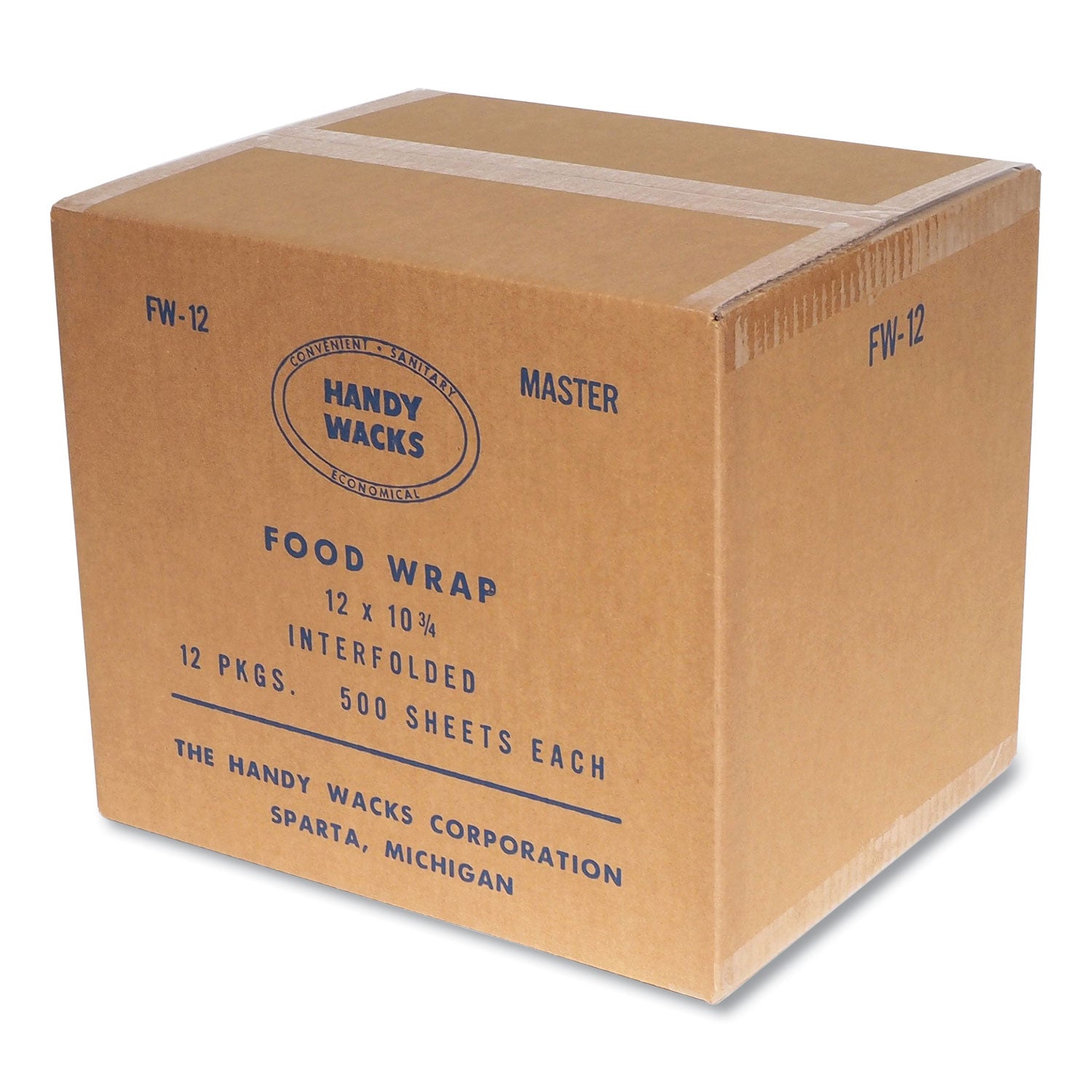 Handy Wacks© Interfolded Food Wrap Deli Sheets, 10.75 x 12, 12/Carton