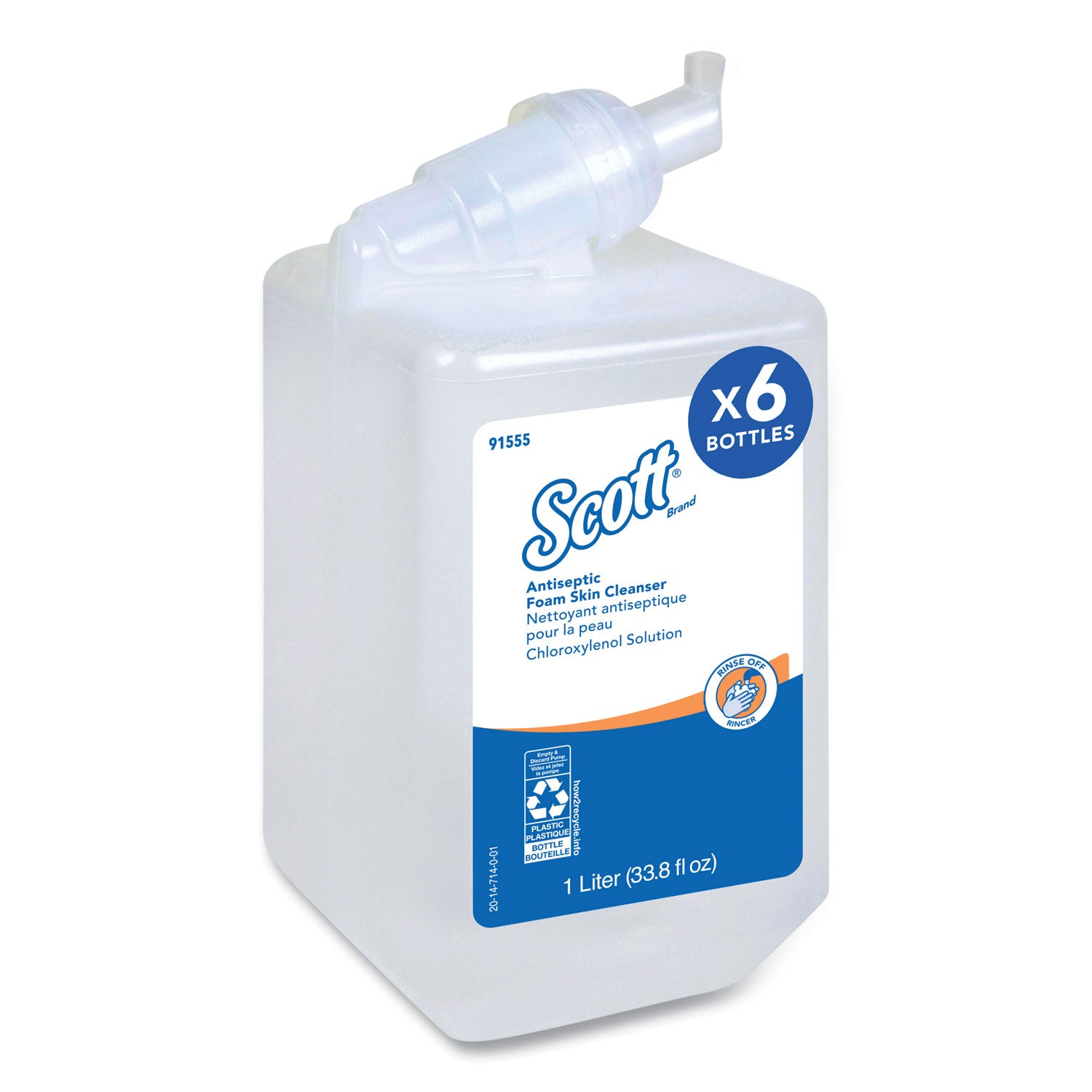 Scott® Antiseptic Foam Skin Cleanser Refill, Unscented, 1,000 mL, 6/Carton