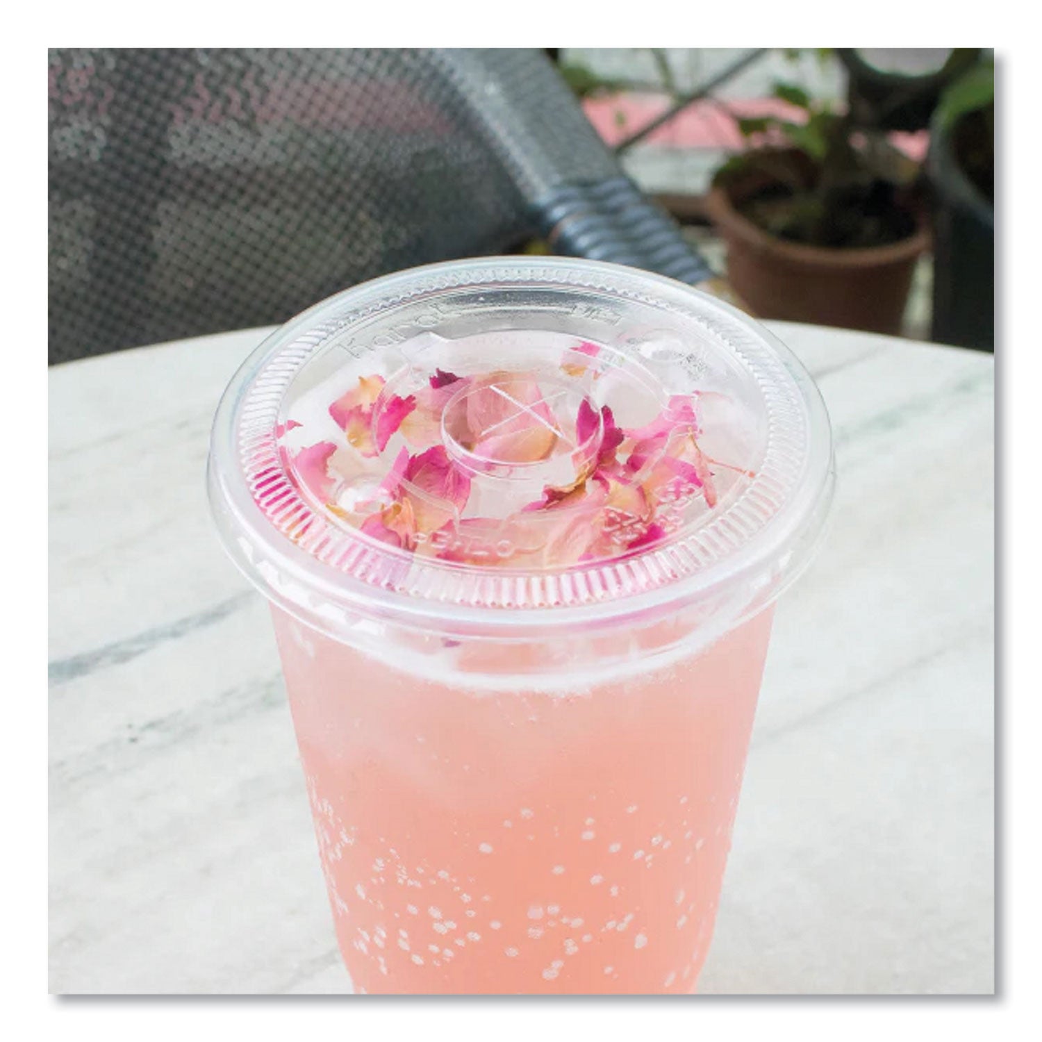 Karat® PET Lids, Flat Lid, Fits 32 oz Cold Cups, Plastic, Clear, 600/Carton