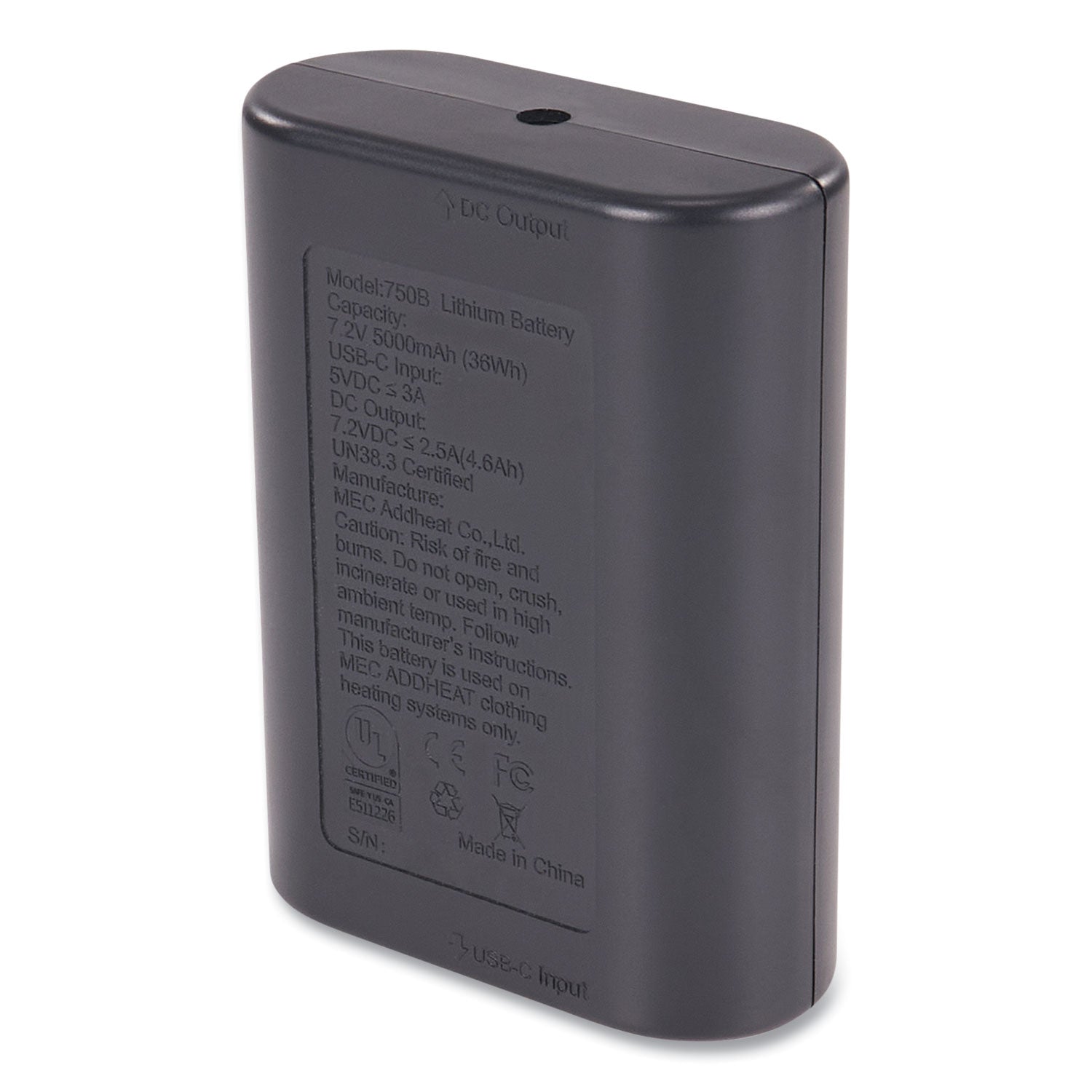 ergodyne® N-Ferno 6495B Portable Battery Power Bank with USB-C Cord, 7.2 V