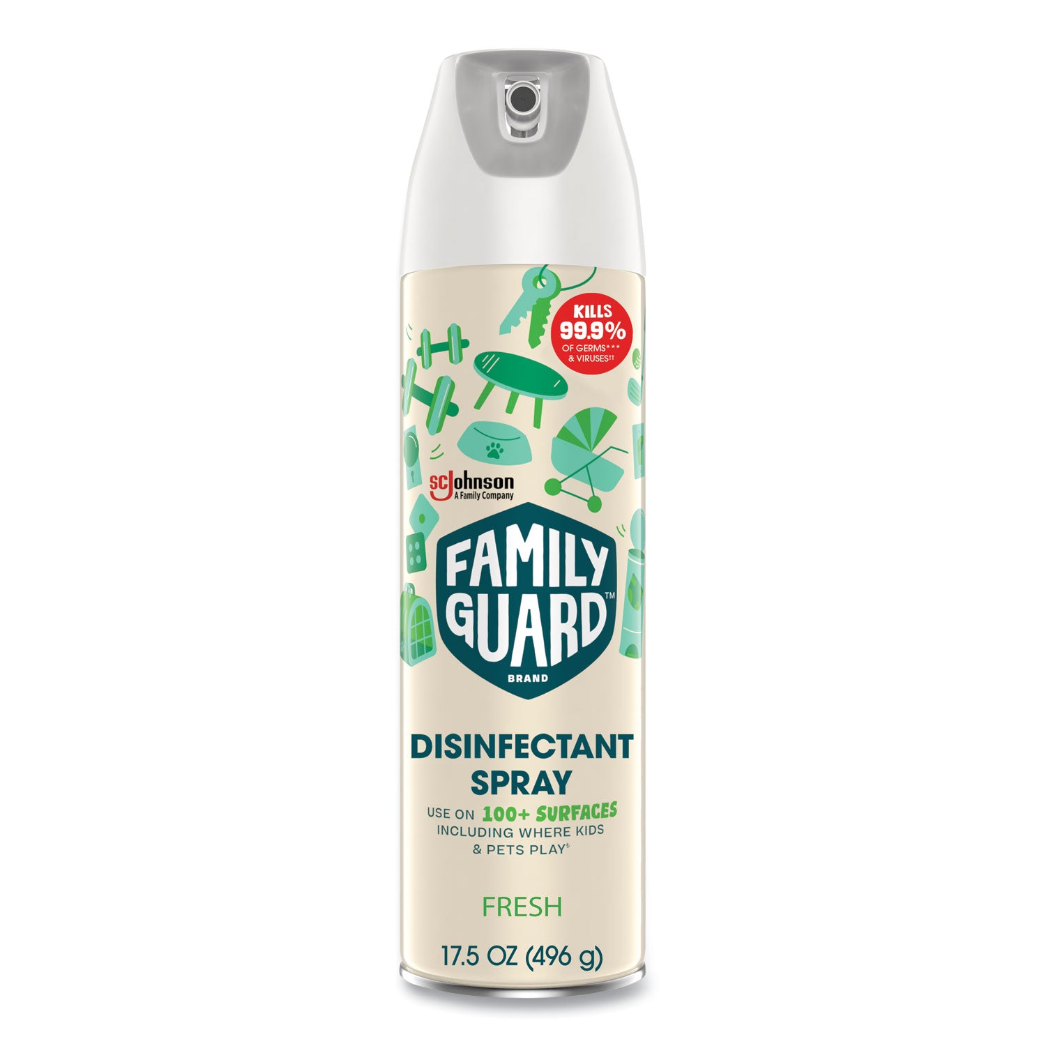 Disinfectant Spray, Fresh Scent, 17.5 oz Aerosol Spray, 8/Carton