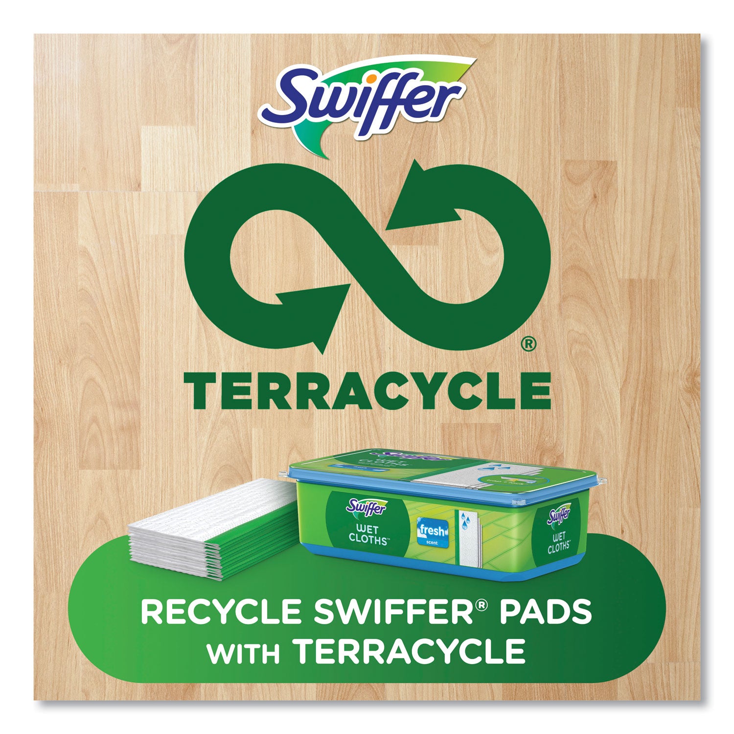 Swiffer® Wet Refill Cloths, 8 x 10, Fresh Scent, White, 12/Box, 6 Boxes/Carton