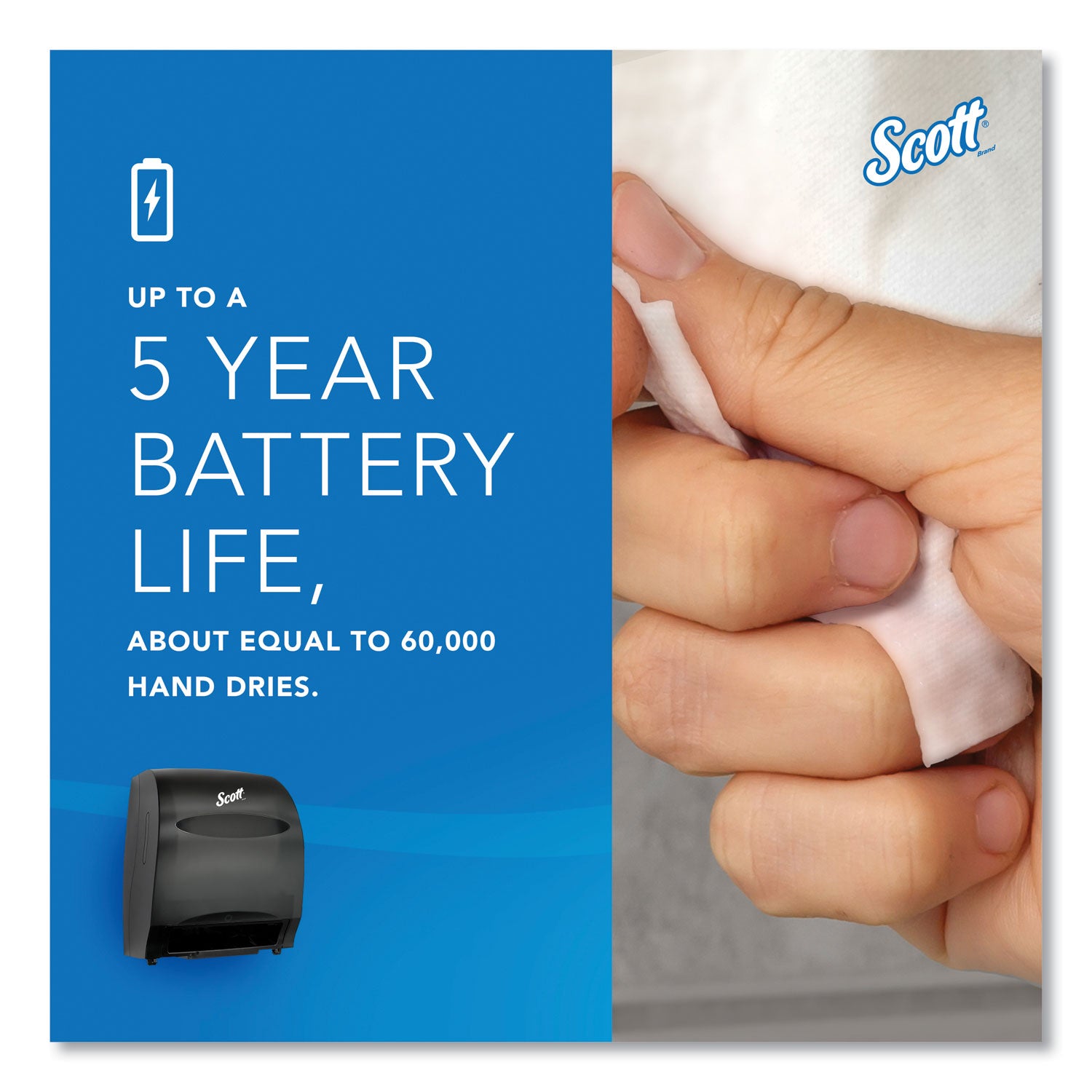 Scott® Essential Electronic Hard Roll Towel Dispenser, 12.7 X 9.57 X 15.76, Black