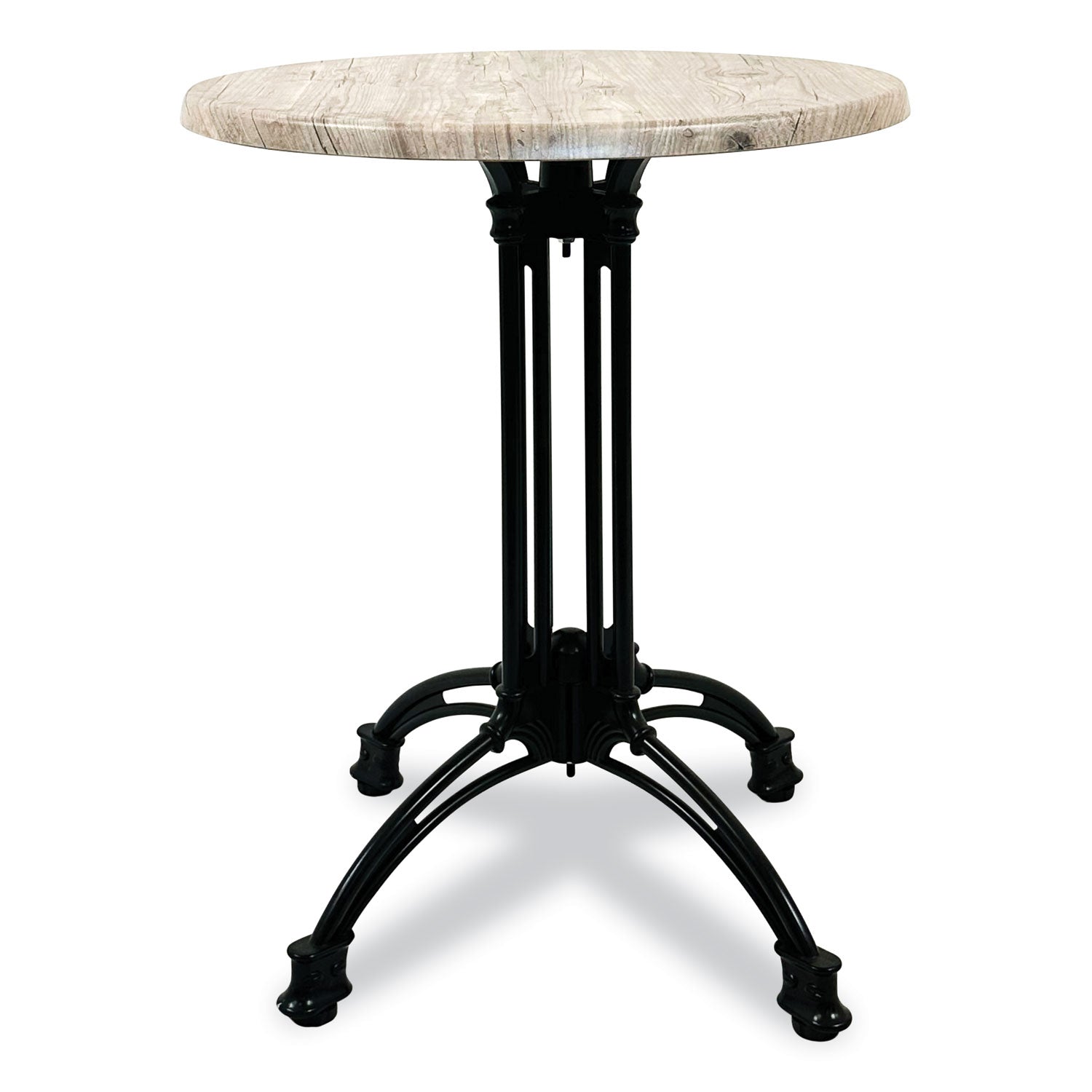 JMC Furniture Topalit Tables, Round, 36" dia x 29"h, Gray Top, Black Iron Base/Legs