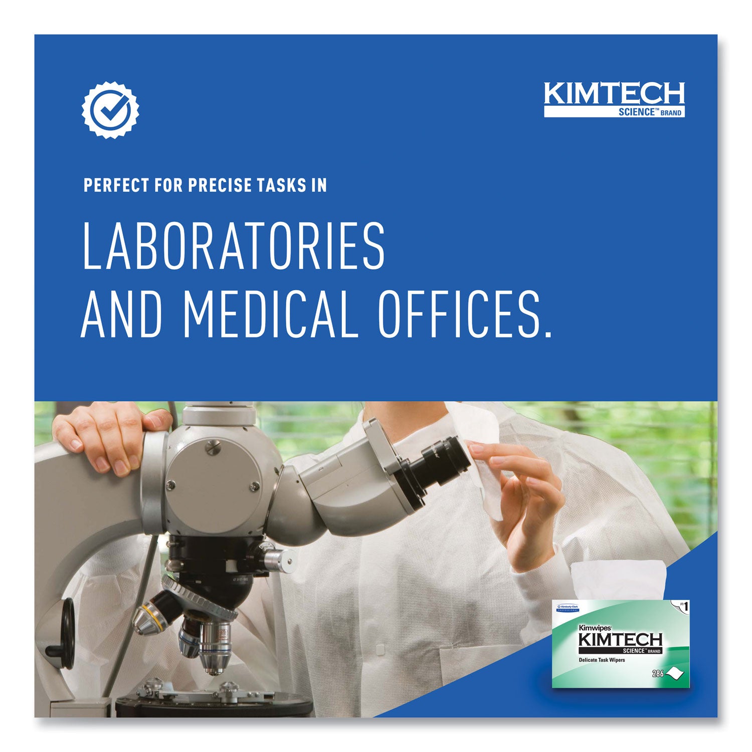 Kimtech™ Kimwipes Delicate Task Wipers, 1-Ply, 4.4 x 8.4, Unscented, White, 280/Box, 30 Boxes/Carton