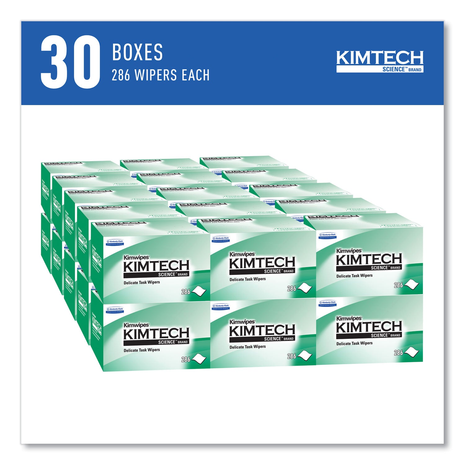 Kimtech™ Kimwipes Delicate Task Wipers, 1-Ply, 4.4 x 8.4, Unscented, White, 280/Box, 30 Boxes/Carton