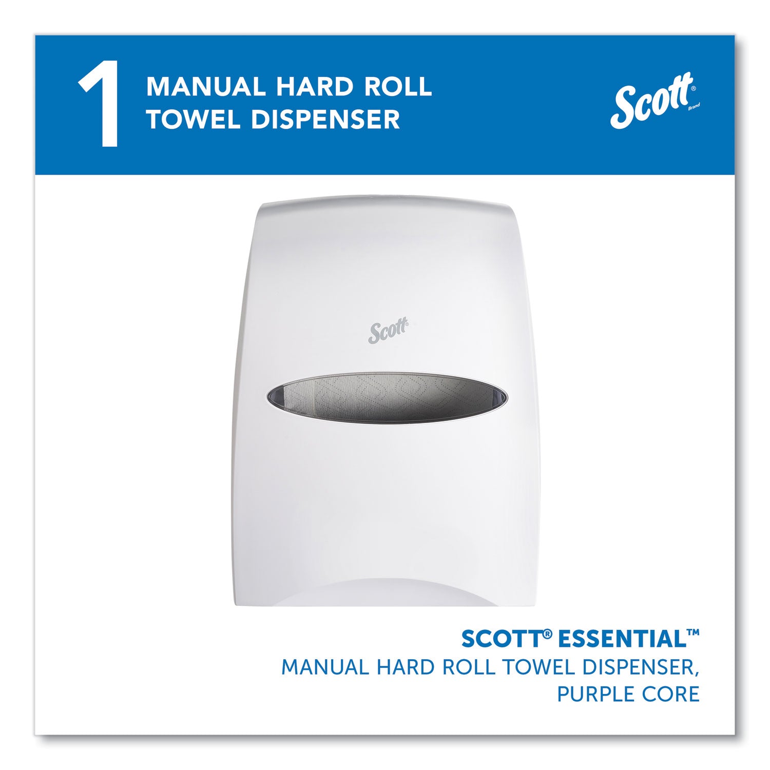 Scott® Essential Manual Hard Roll Towel Dispenser, 13.06 X 11 X 16.94, White