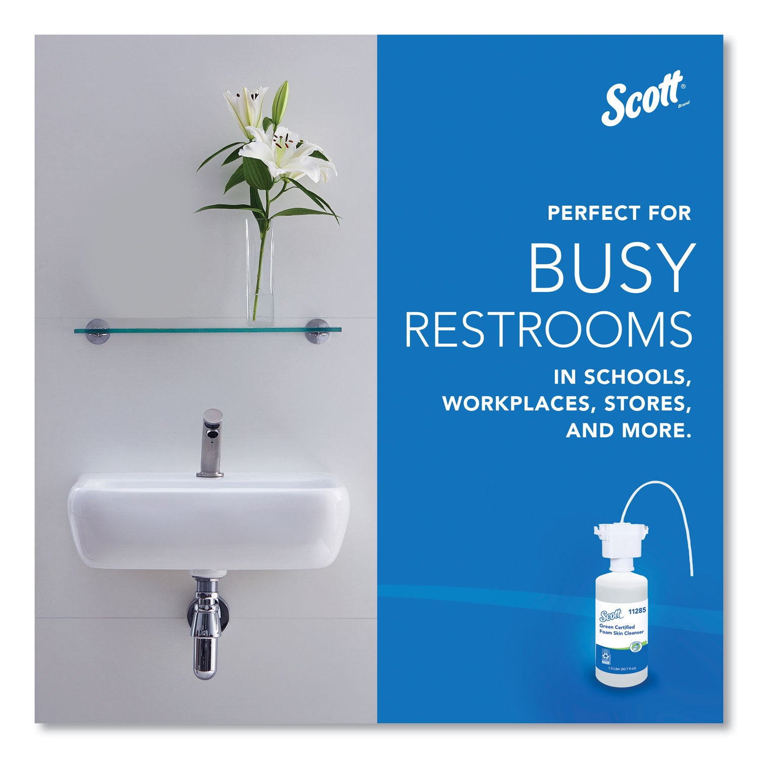 Scott® Essential Green Certified Foam Skin Cleanser Refill, Fragrance-Free, 1,500 mL, 2/Carton