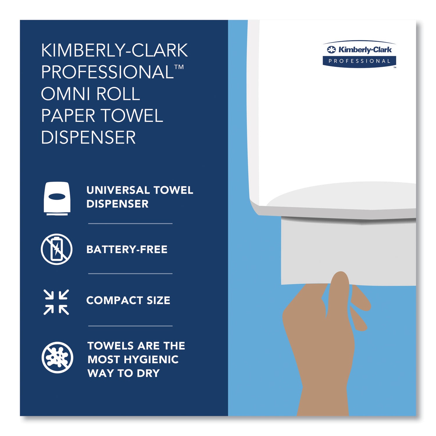 Kimberly-Clark Professional* Omni Roll Towel Dispenser, 10.5 X 10 X 10, Smoke/gray