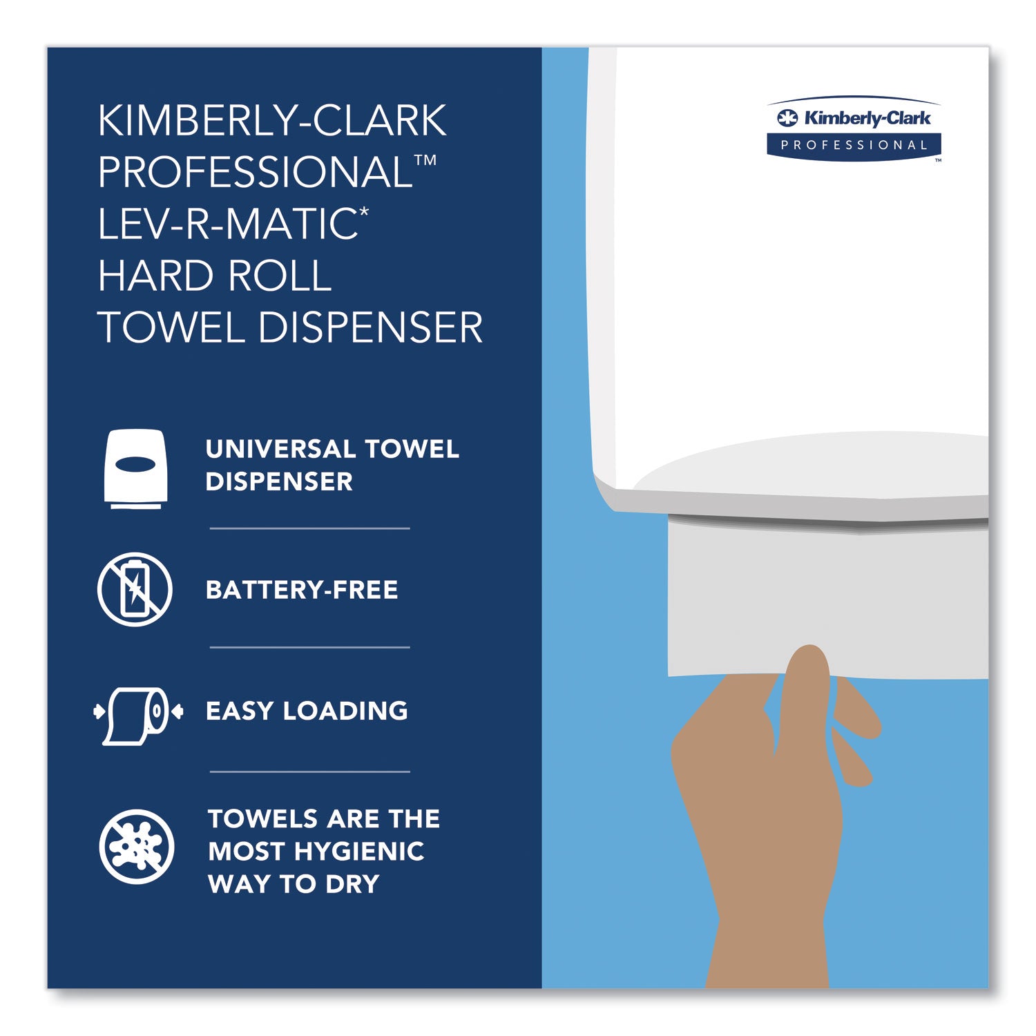 Kimberly-Clark Professional* Lev-R-Matic Roll Towel Dispenser, 13.3 X 9.8 X 13.5, Smoke