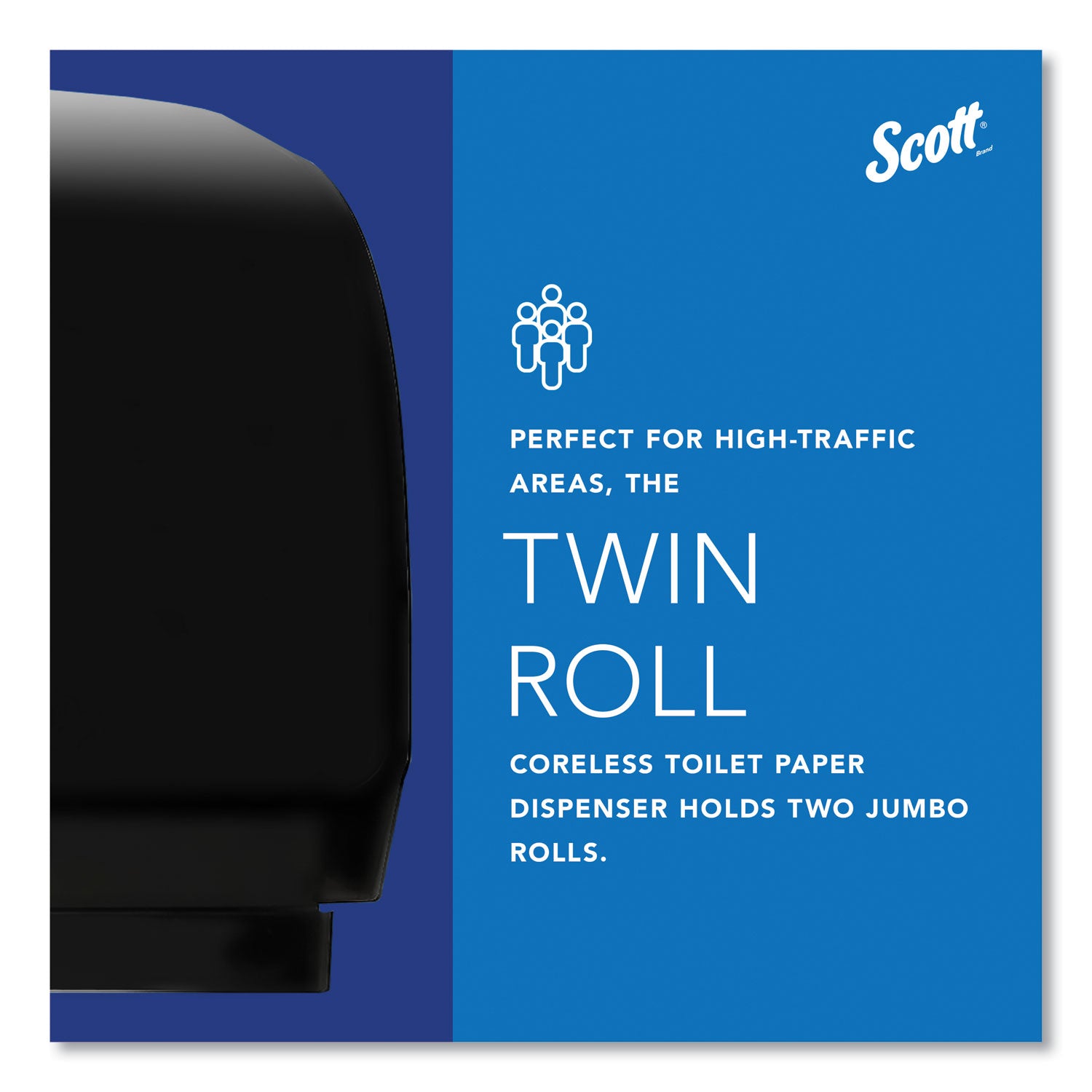 Scott® Essential Coreless Twin Jumbo Roll Tissue Dispenser, 20 X 6 X 11, Black