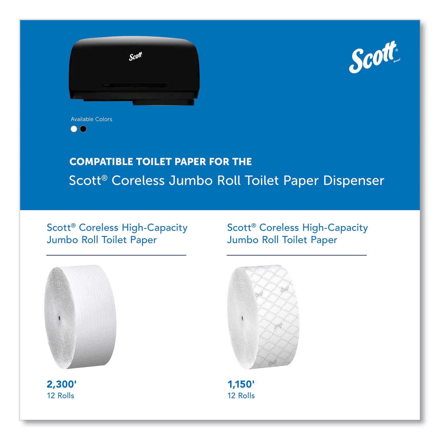 Scott® Essential Coreless Twin Jumbo Roll Tissue Dispenser, 20 X 6 X 11, Black