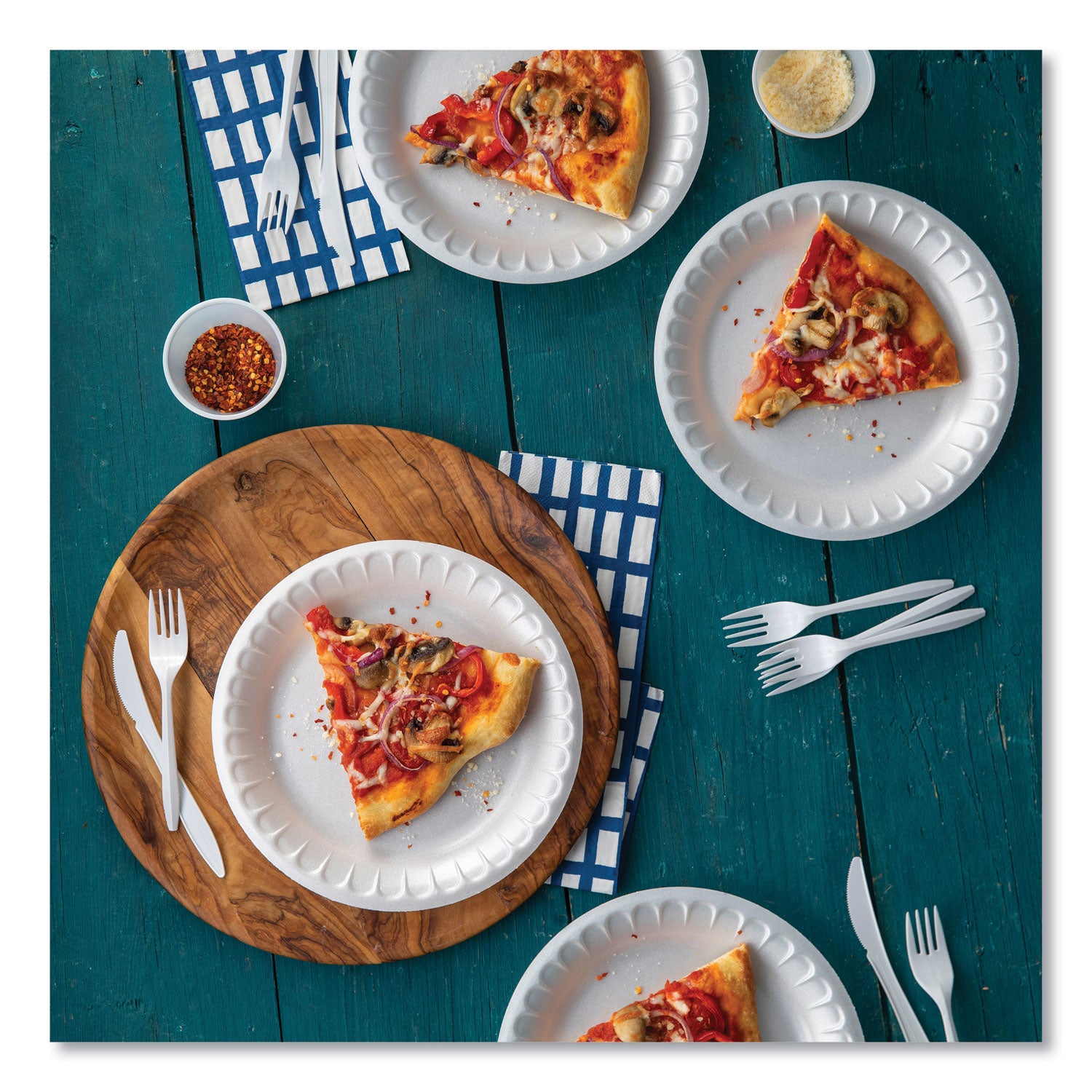 Pactiv Evergreen Placesetter Satin Non-Laminated Foam Dinnerware, Plate, 9" dia, White, 125/Pack, 4 Packs/Carton