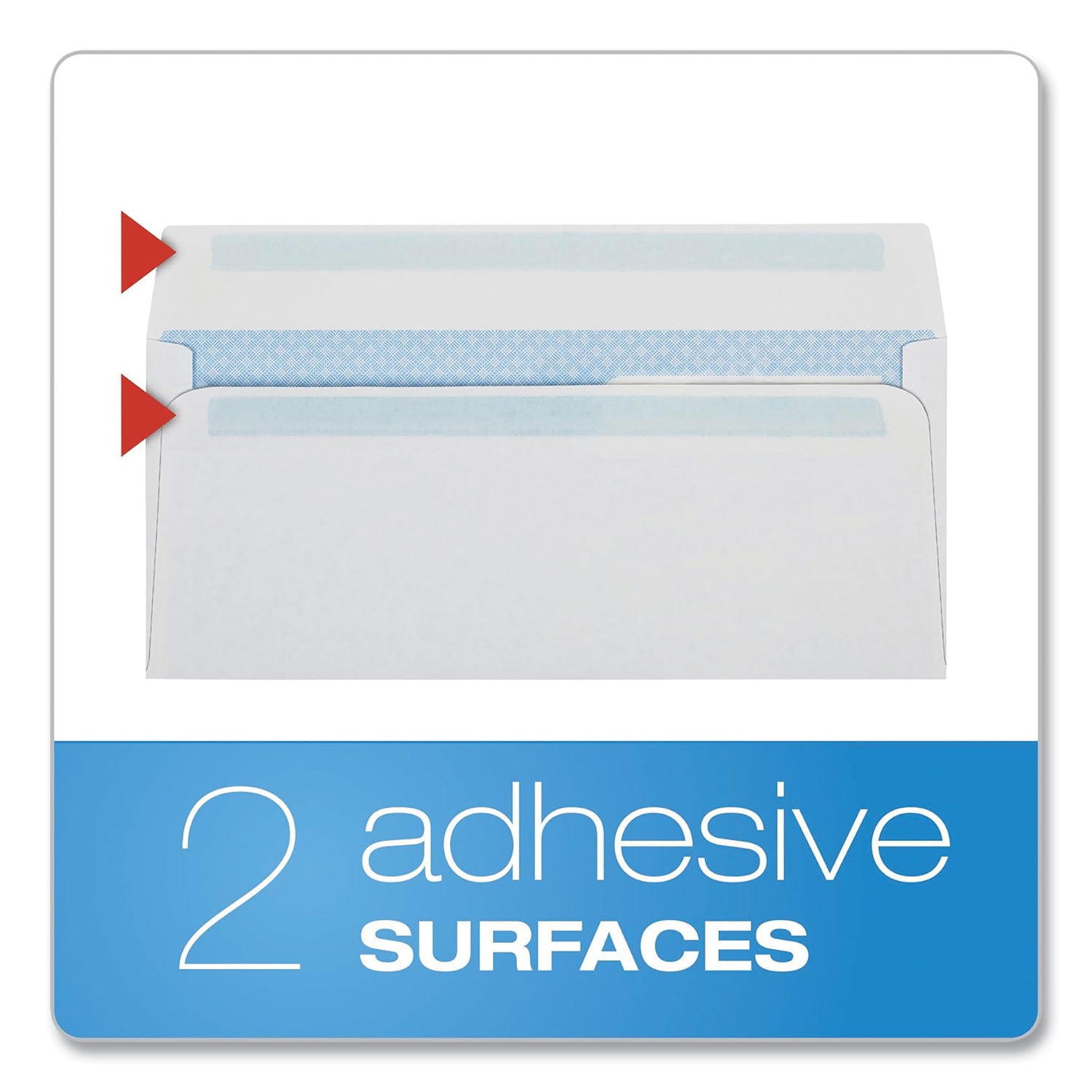 Quality Park™ Double Window Redi-Seal Security-Tinted Envelope, #10, Commercial Flap, Redi-Seal Adhesive Closure, 4.13 x 9.5, White, 500/BX
