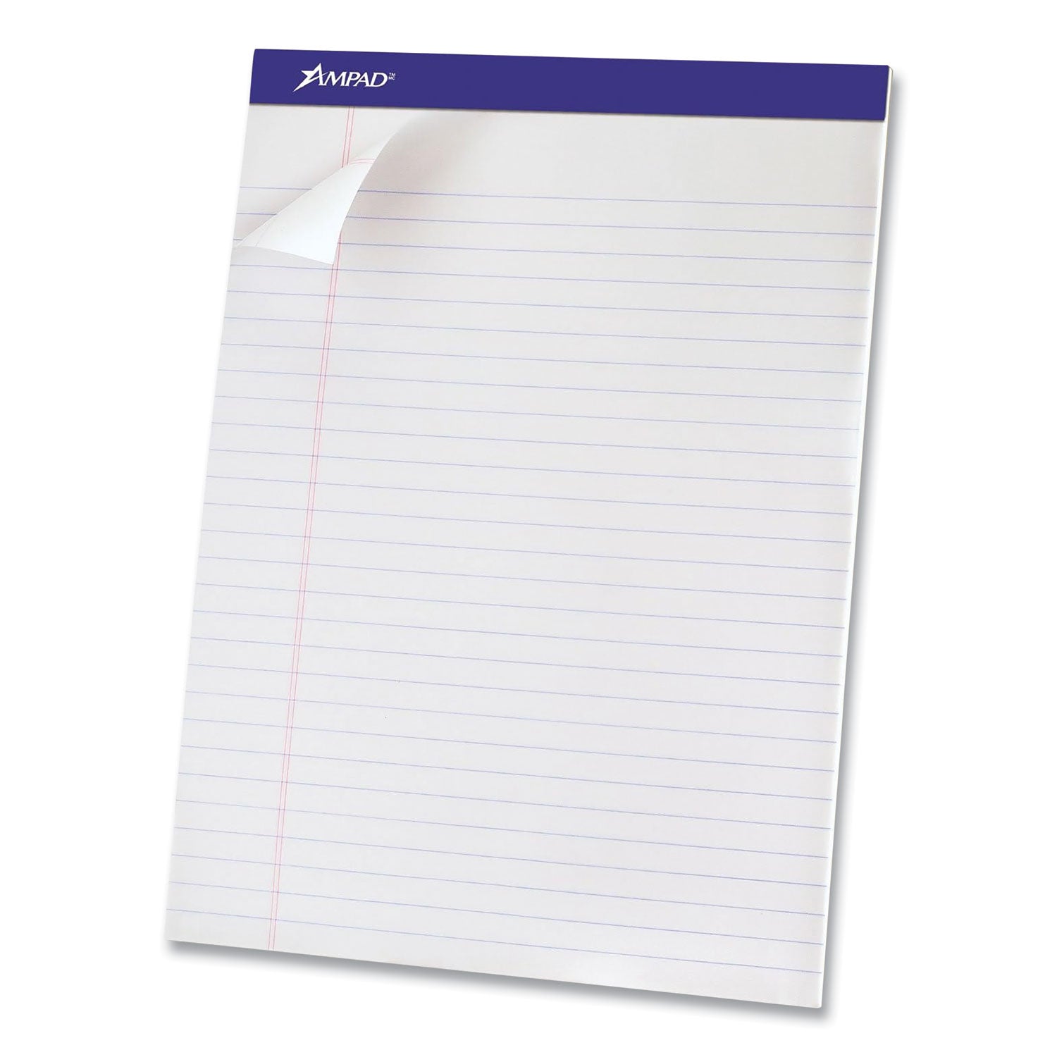 Ampad® Perforated Writing Pads, Wide/legal Rule, 50 White 8.5 X 11.75 Sheets, Dozen