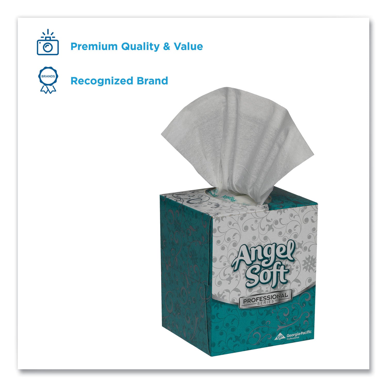 Georgia Pacific® Professional Premium Facial Tissue In Cube Box, 2-Ply, White, 96 Sheets/box, 36 Boxes/carton