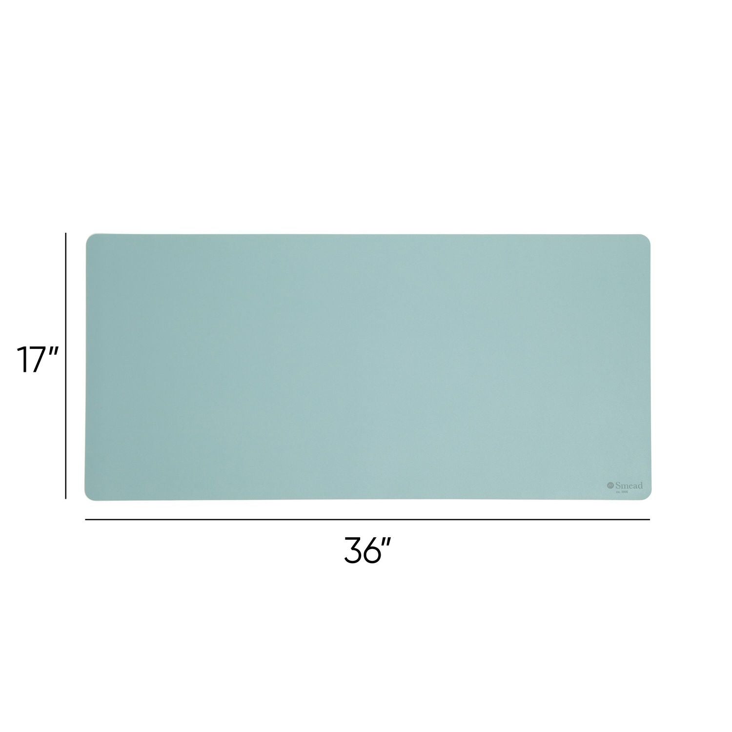 Smead Vegan Leather Desk Pads, 36" x 17", Light Blue