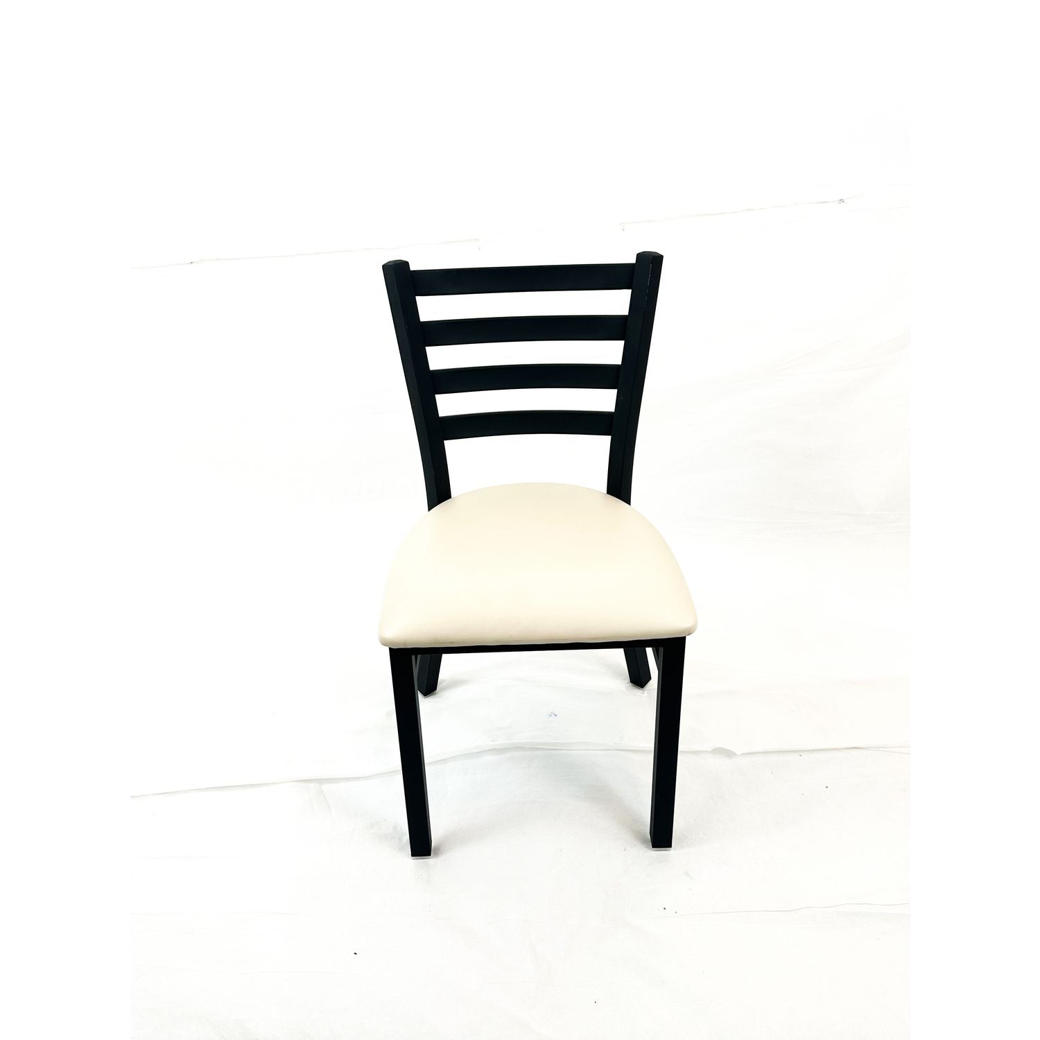 JMC Furniture White Horse Series Side Chairs, Supports Up to 300 lb, 18" Seat Height, Cream Seat, Black Back, Black Base