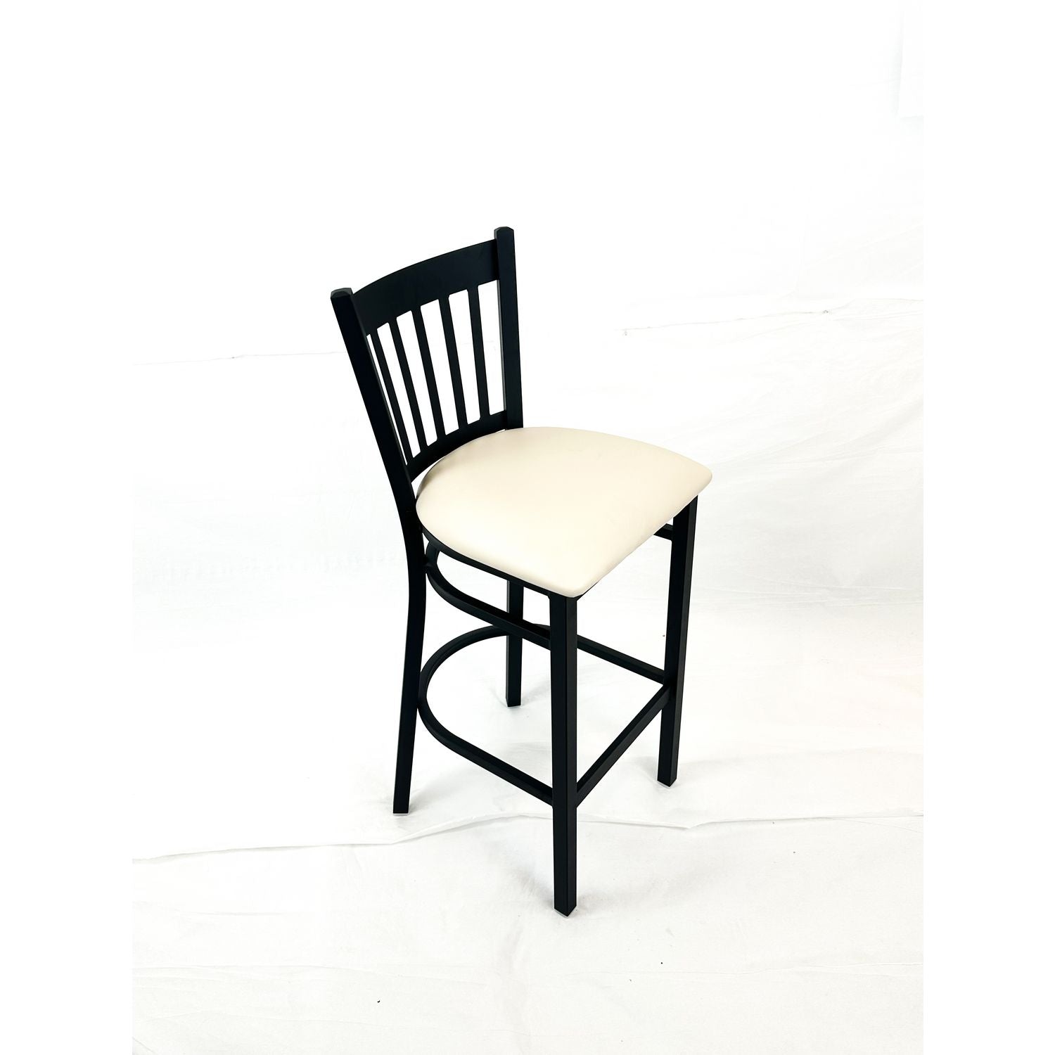 JMC Furniture Cobra Series Barstool, Supports Up to 300 lbs, 28.5" Seat Height, Cream Seat, Black Back, Black Base