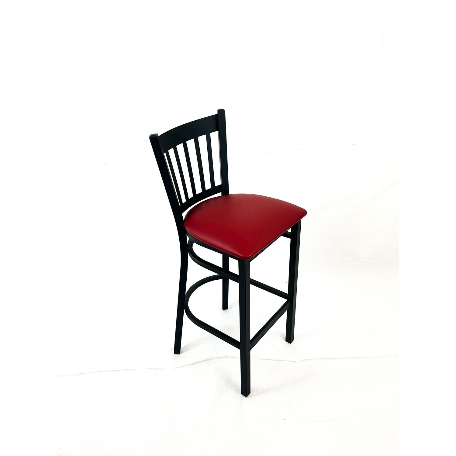 JMC Furniture Cobra Series Barstool, Supports Up to 300 lb, 28.5" Seat Height, Burgundy Seat, Black Back, Black Base