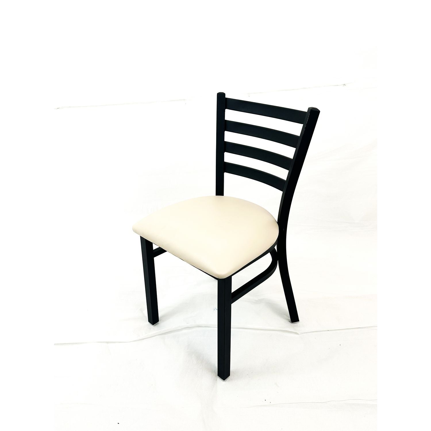 JMC Furniture White Horse Series Side Chairs, Supports Up to 300 lb, 18" Seat Height, Cream Seat, Black Back, Black Base