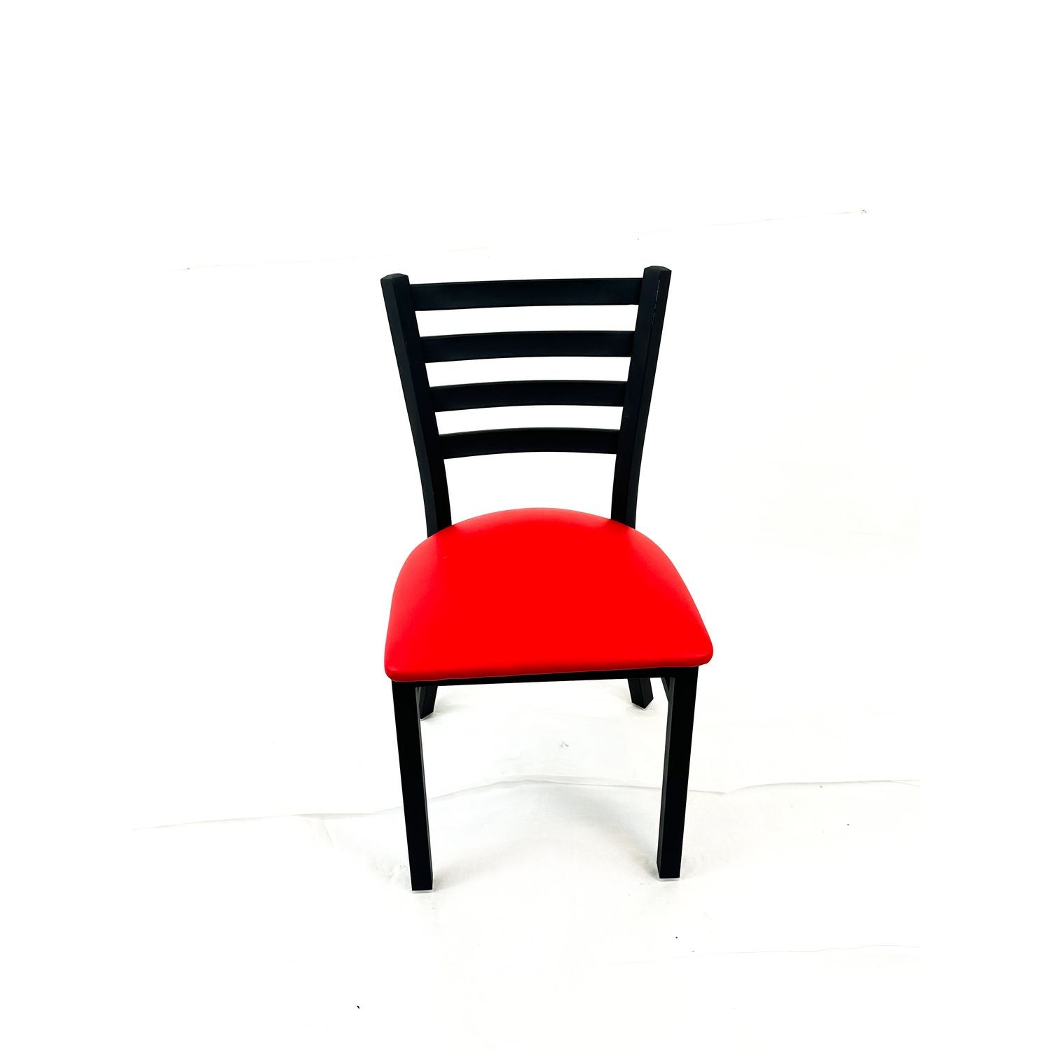 JMC Furniture White Horse Series Side Chairs, Supports Up to 300 lb, 18" Seat Height, Red Seat, Black Back, Black Base