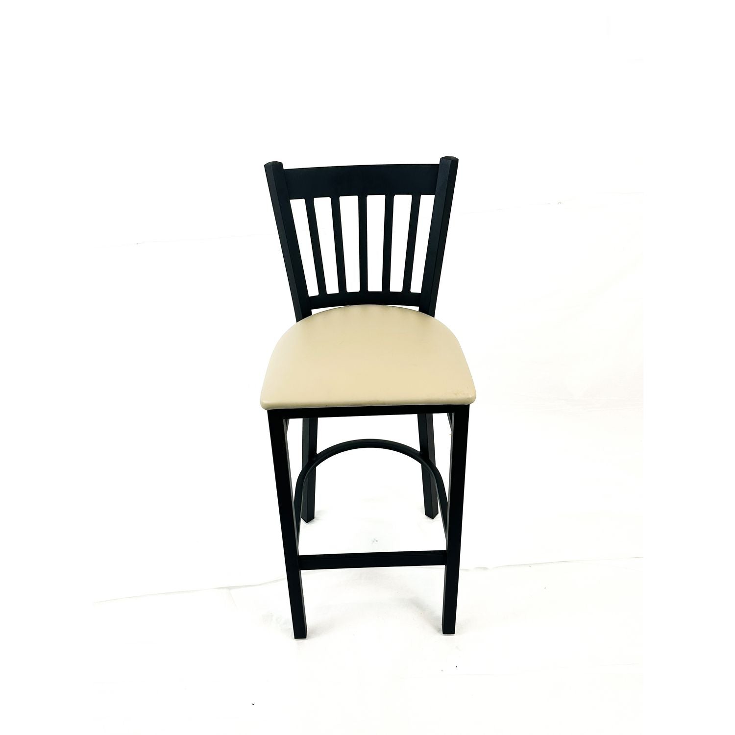 JMC Furniture Cobra Series Barstool, Supports Up to 300 lb, 28.5" Seat Height, Taupe Seat, Black Back, Black Base