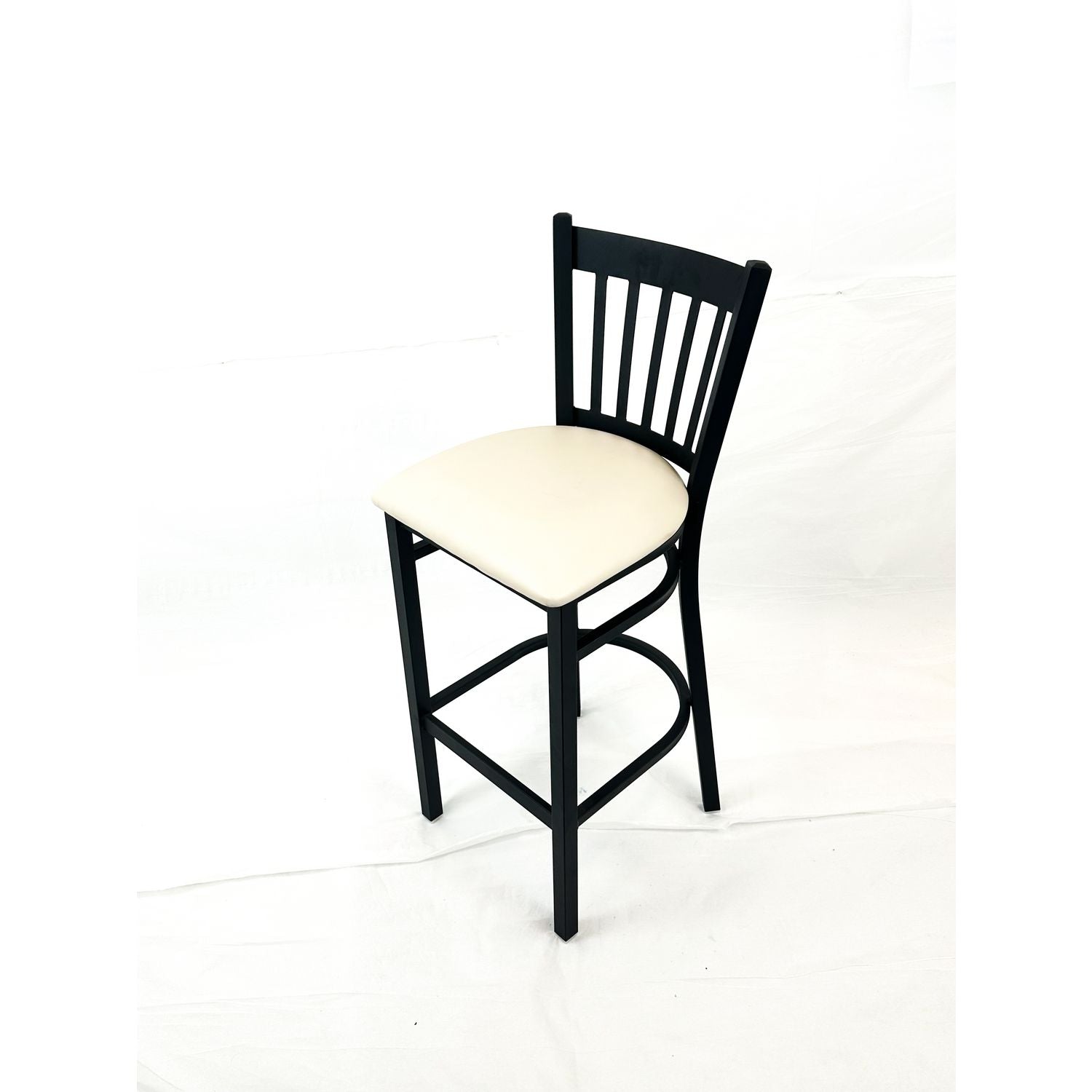 JMC Furniture Cobra Series Barstool, Supports Up to 300 lbs, 28.5" Seat Height, Cream Seat, Black Back, Black Base