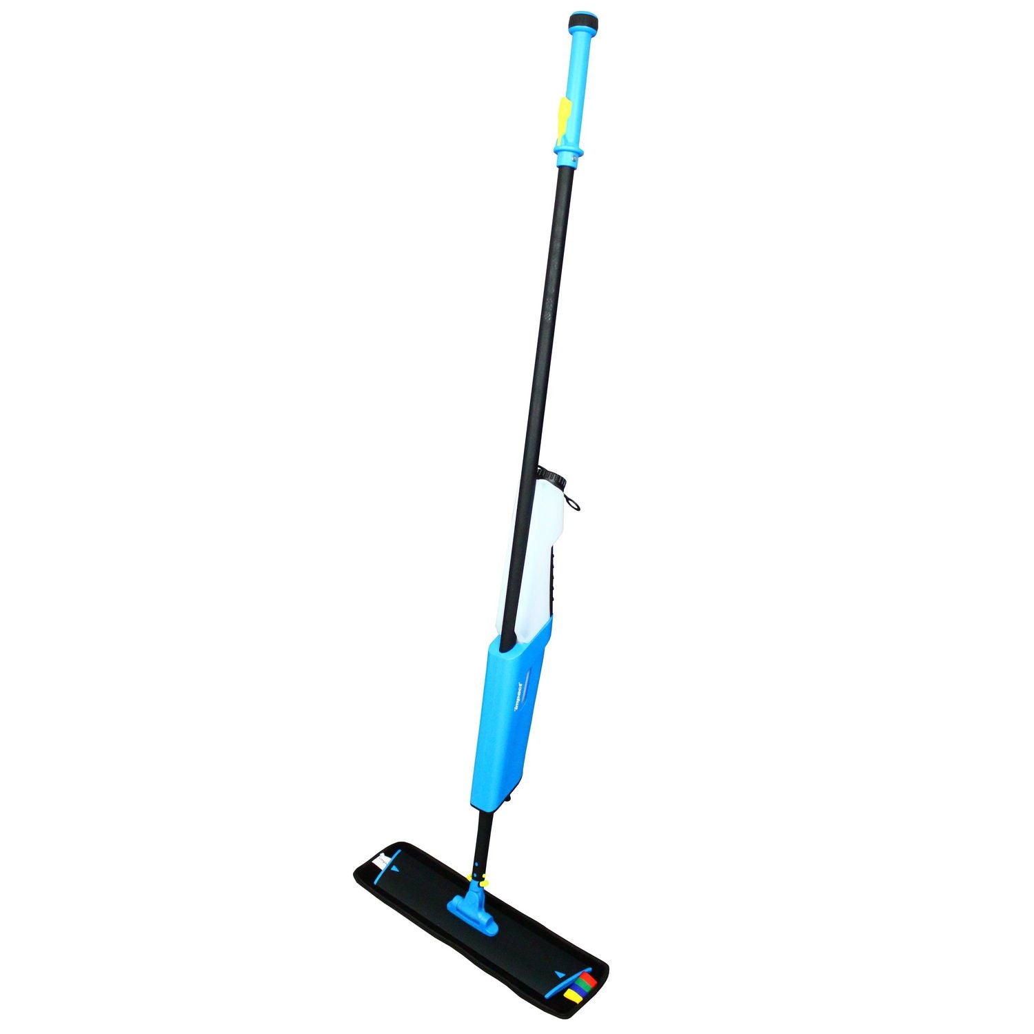 Mopster 2.0 Microfiber Bucketless Mop, 16.25 x 3.25 Blue Microfiber Head, 57" Black Aluminum Handle