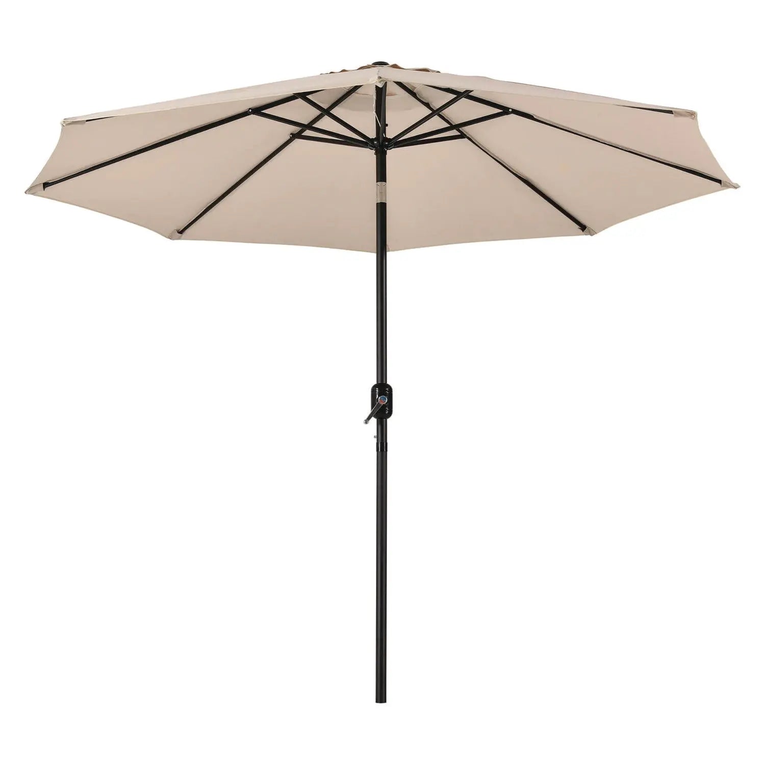 Outdoor Umbrella with Tilt Mechanism, 102" Span, 94" Long, Tan Canopy, Black Handle Global Industrial® Flipcost