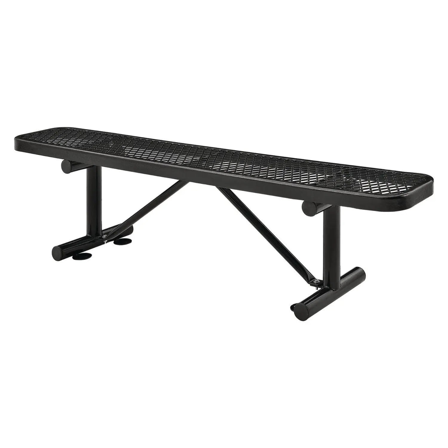 Expanded Steel Flat Bench, 72 x 14.5 x 18, Black