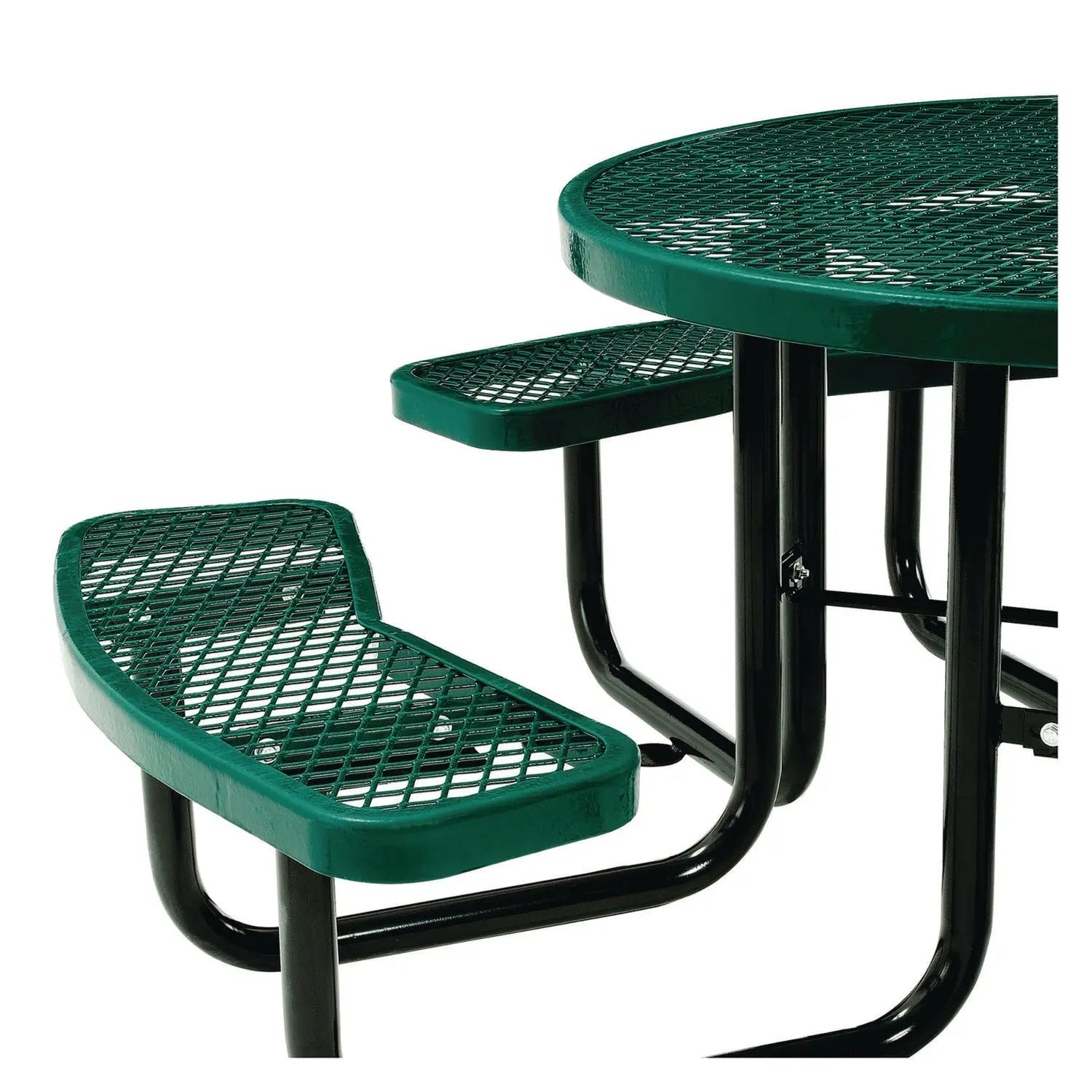 Expanded Steel Picnic Table, Round, 46" Dia x 29.5"h, Green Top, Green Base/Legs Global Industrial® Flipcost