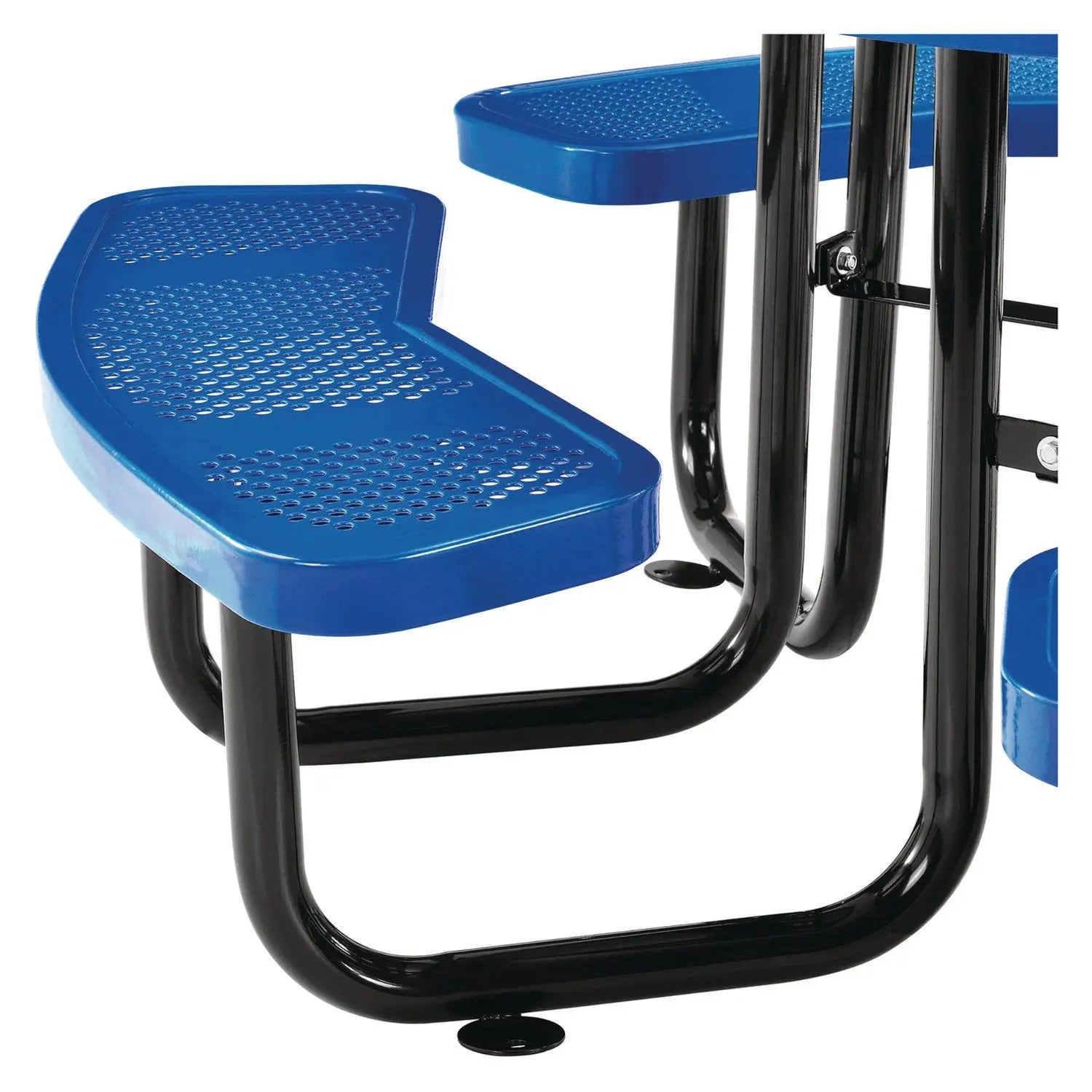 Perforated Steel Picnic Table, Round, 46" Dia x 29.5"h, Blue Top, Blue Base/Legs Global Industrial® Flipcost