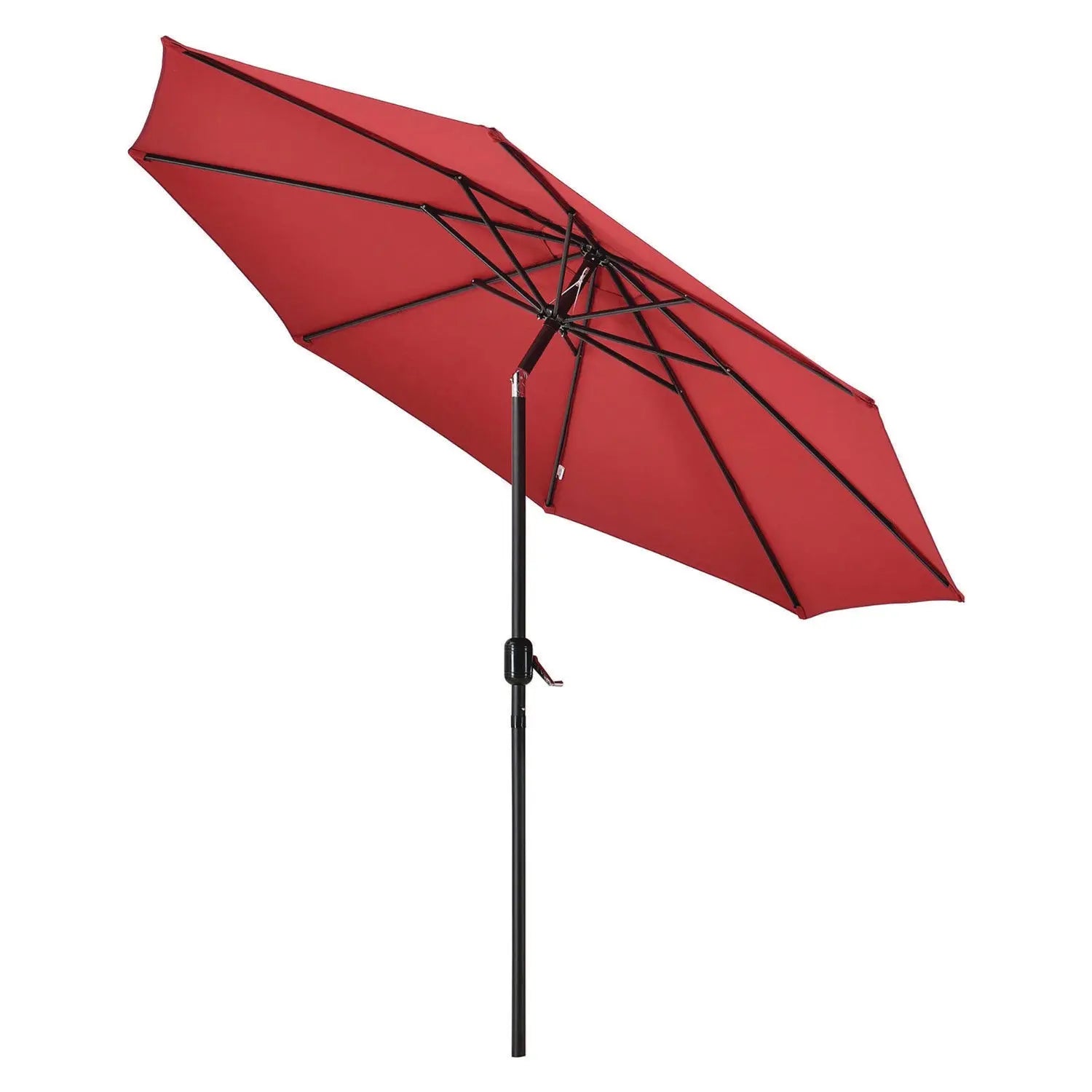 Outdoor Umbrella with Tilt Mechanism, 102" Span, 94" Long, Red Canopy, Black Handle Global Industrial® Flipcost