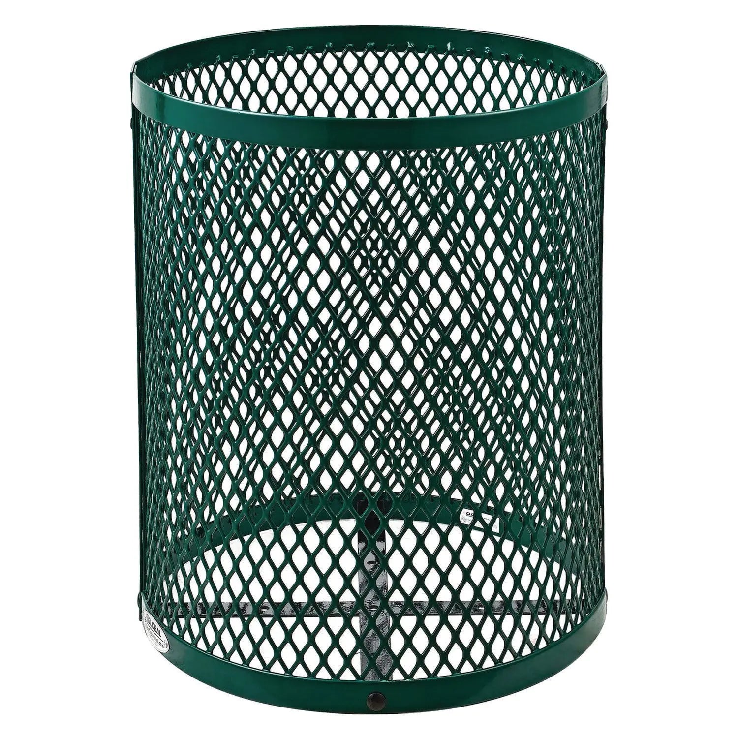 Outdoor Diamond Steel Trash Can, 36 gal, Dome Lid, Green Global Industrial® Flipcost